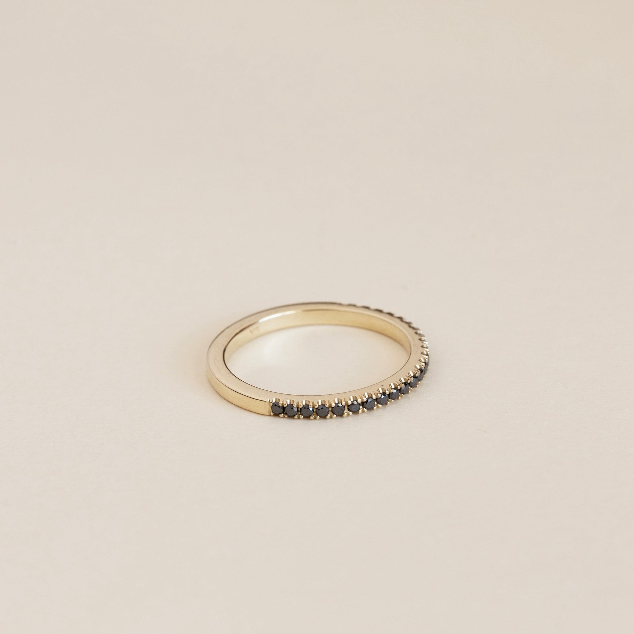 9ct Gold Black Diamond Half Eternity