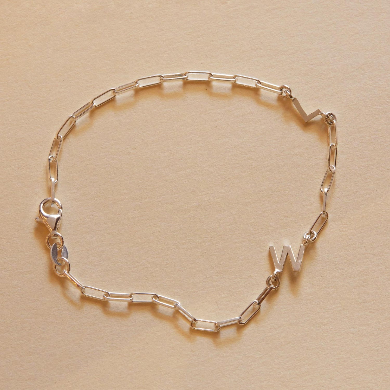 Paperclip Initial Bracelet