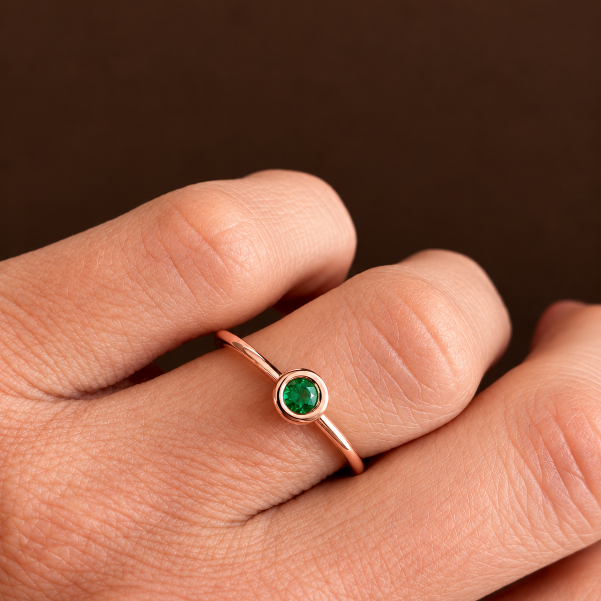 Round Bezel Stack Ring
