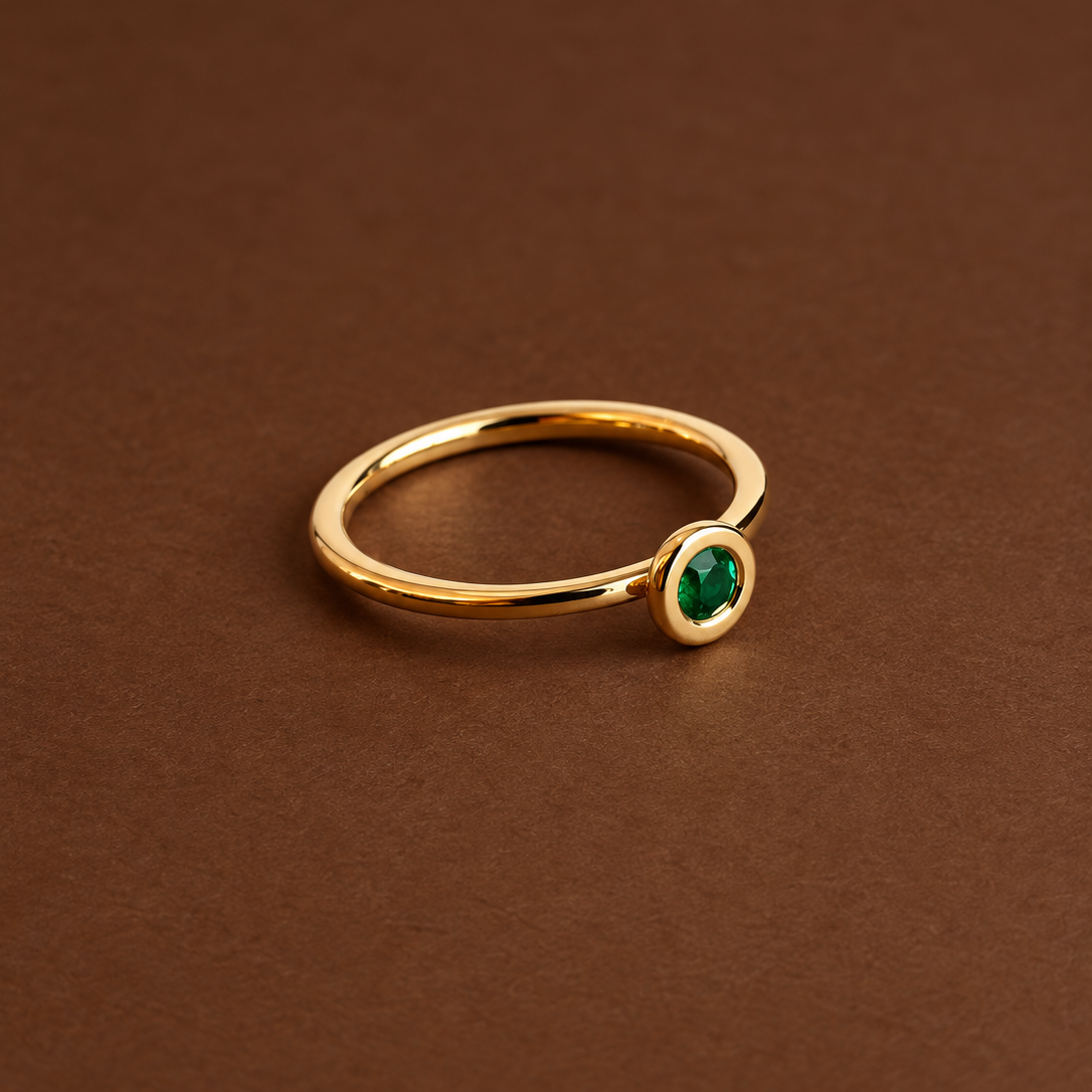 Round Bezel Stack Ring