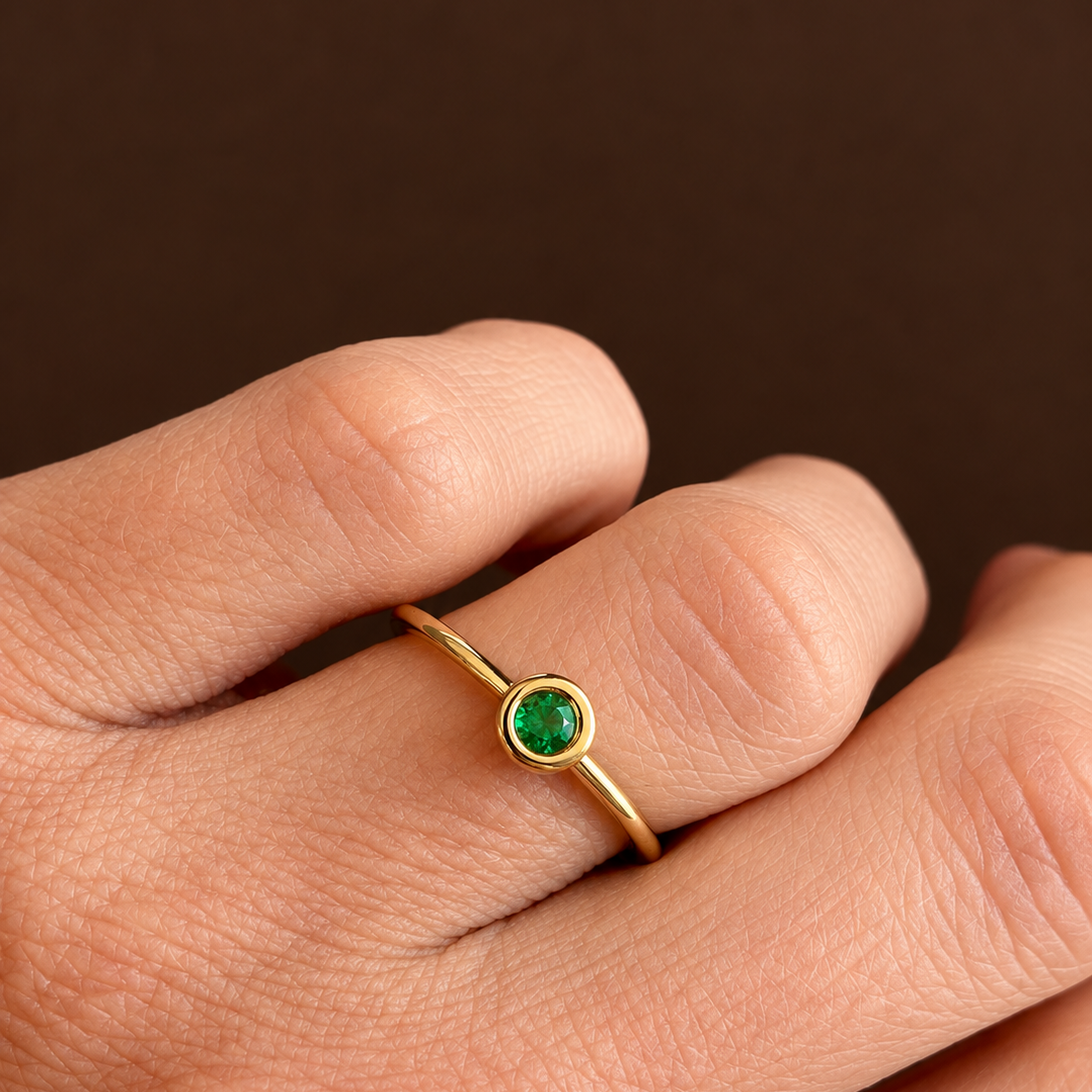 Round Bezel Stack Ring