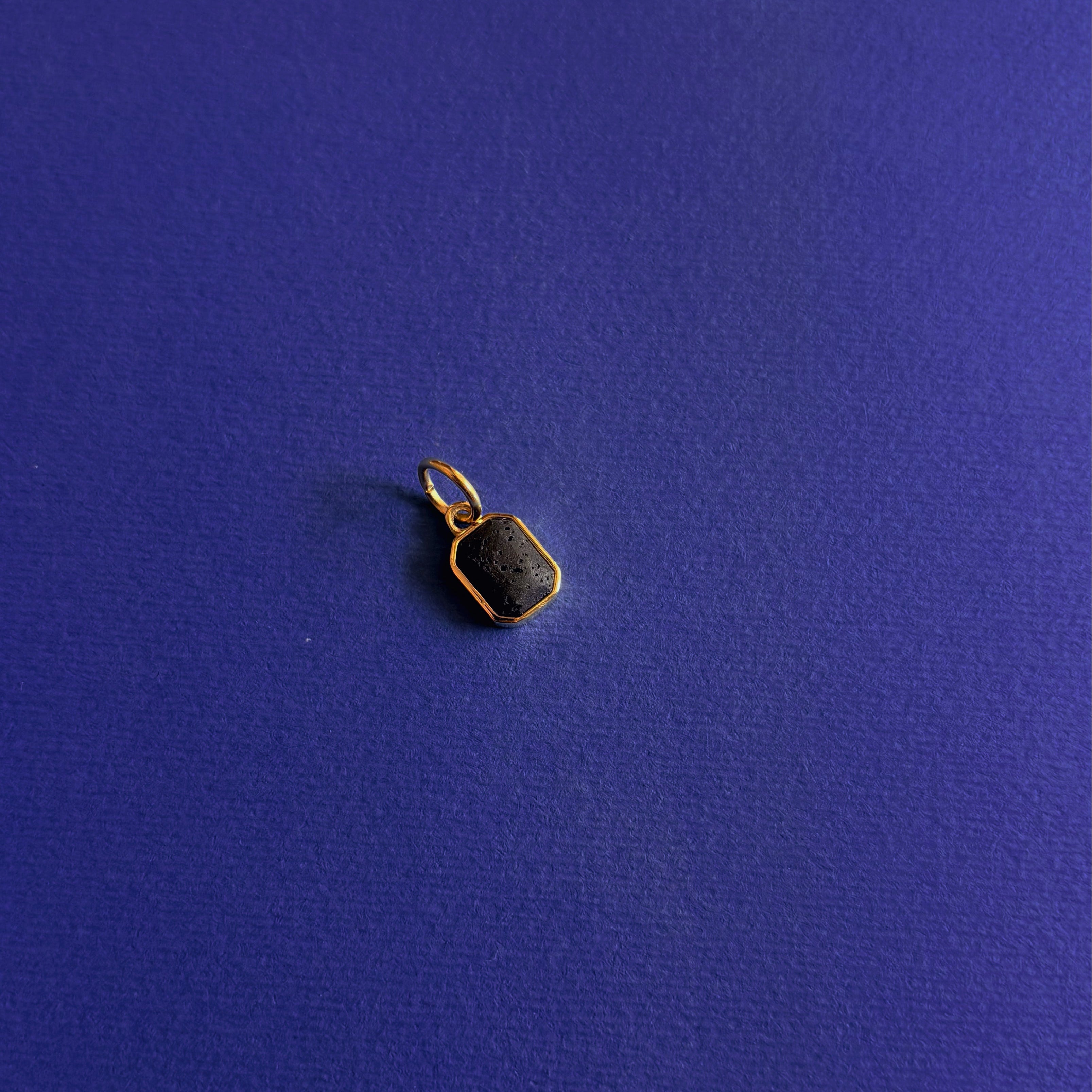 Black Lava Bezel set charm