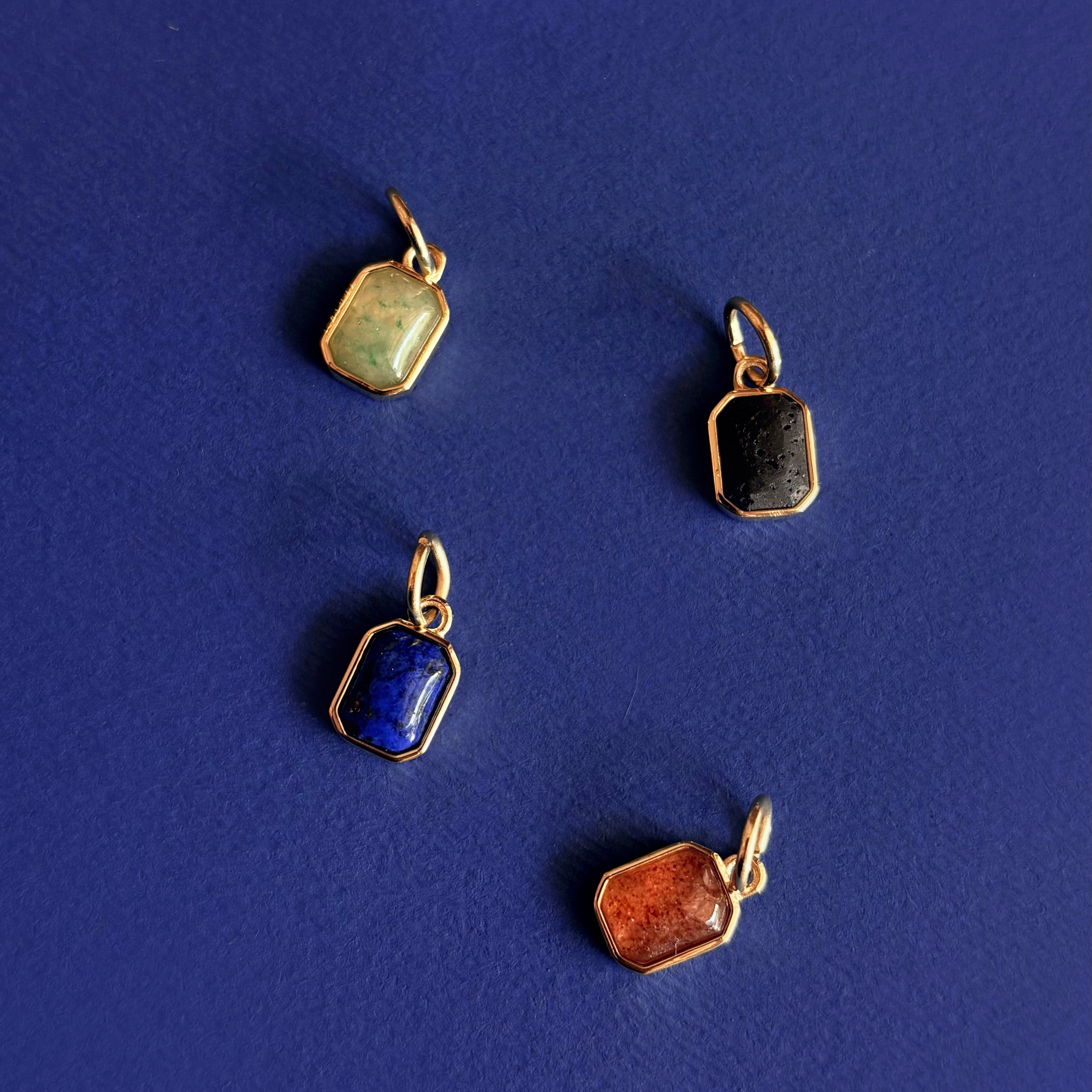 Black Lava Bezel set charm