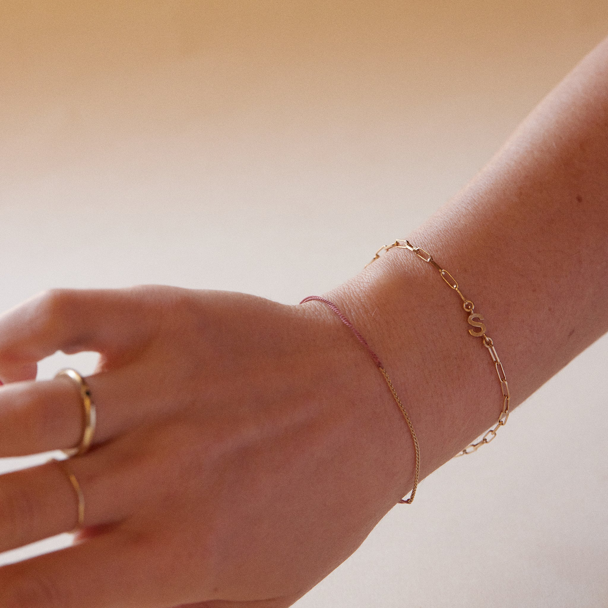Paperclip Initial Bracelet