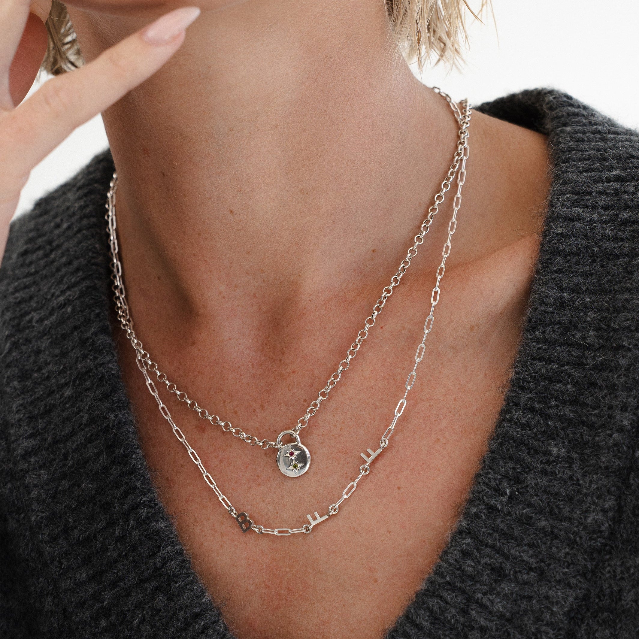 Paperclip Initial Necklace