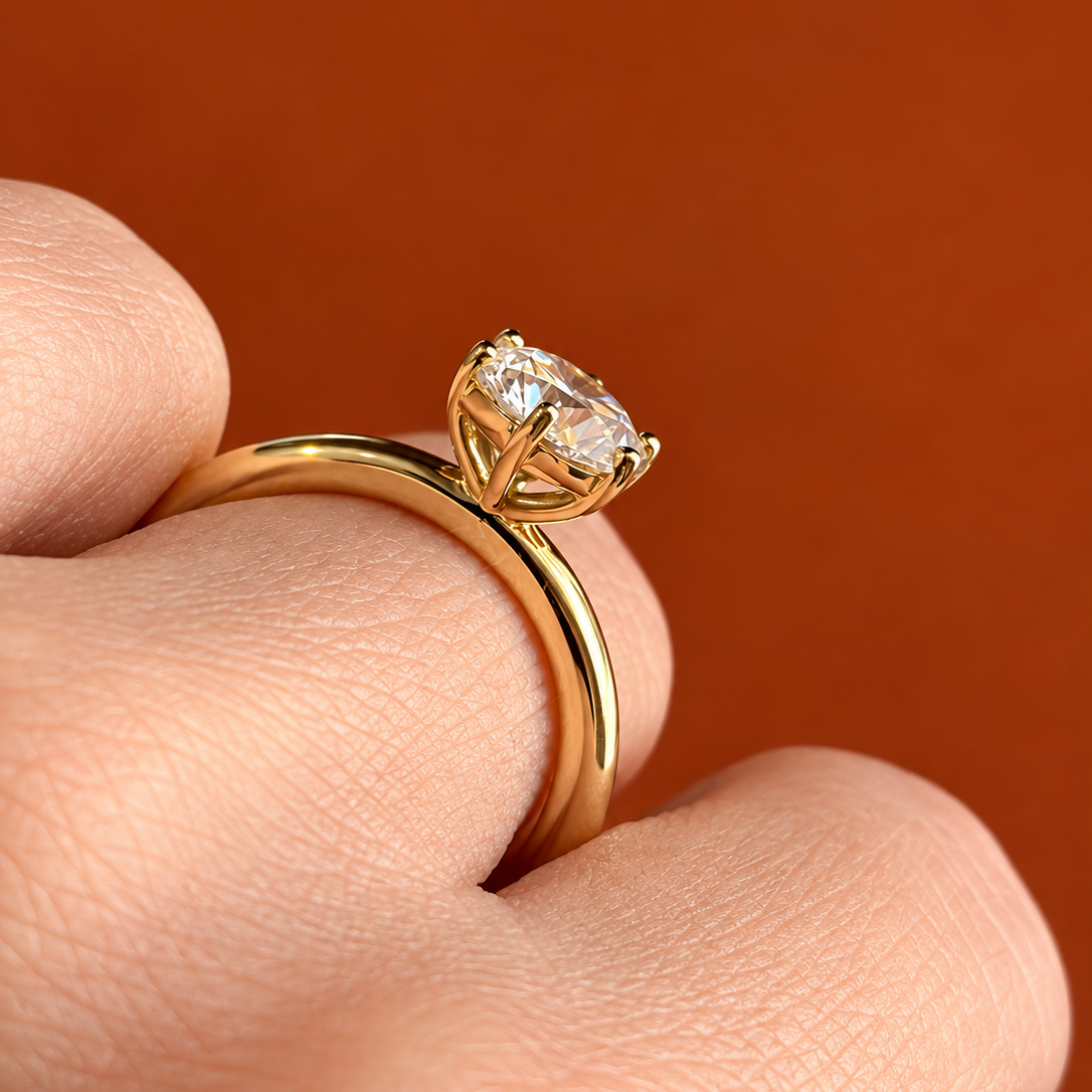 Six Claw Round Brilliant Solitaire Ring