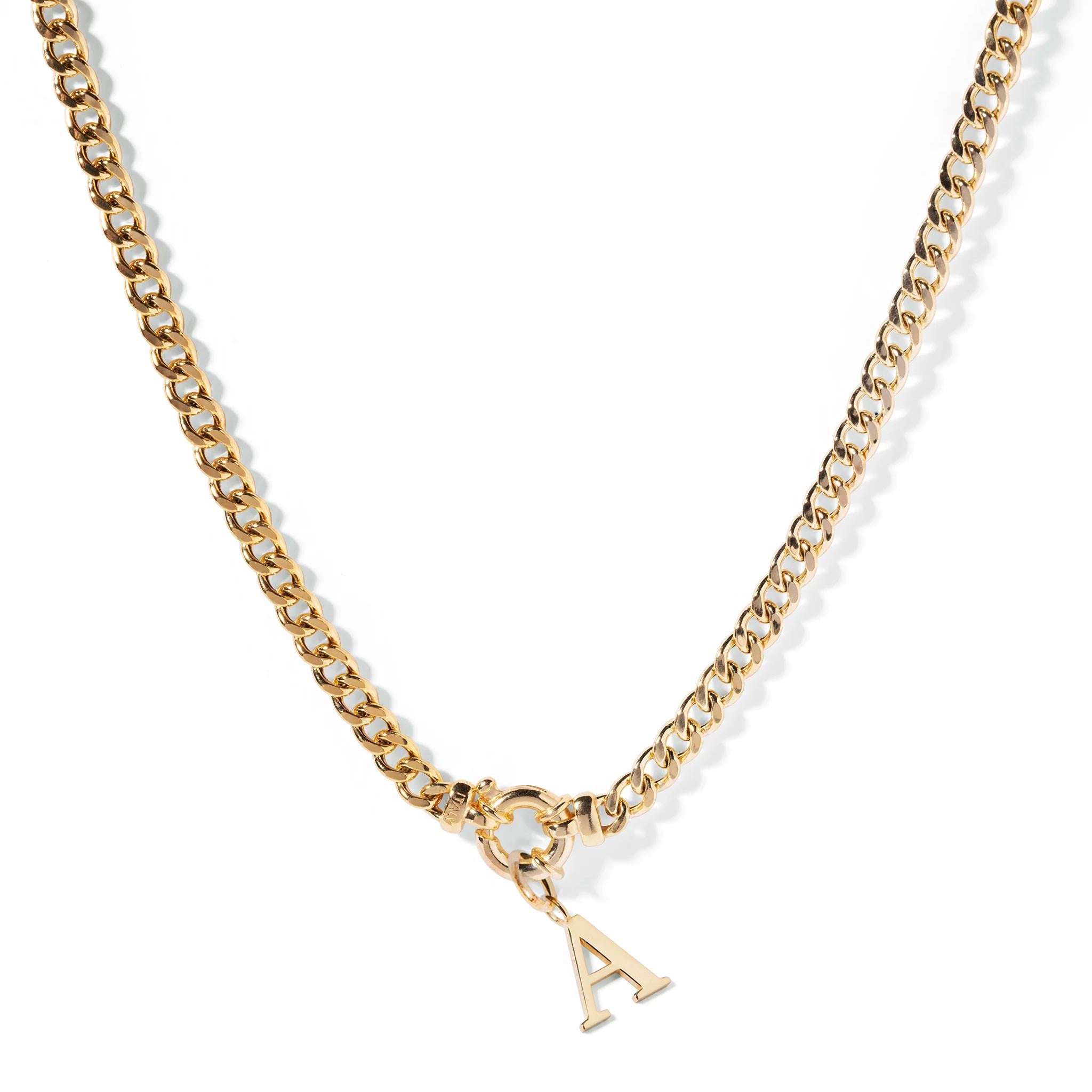 Chunky Chain Necklace + Large Initial