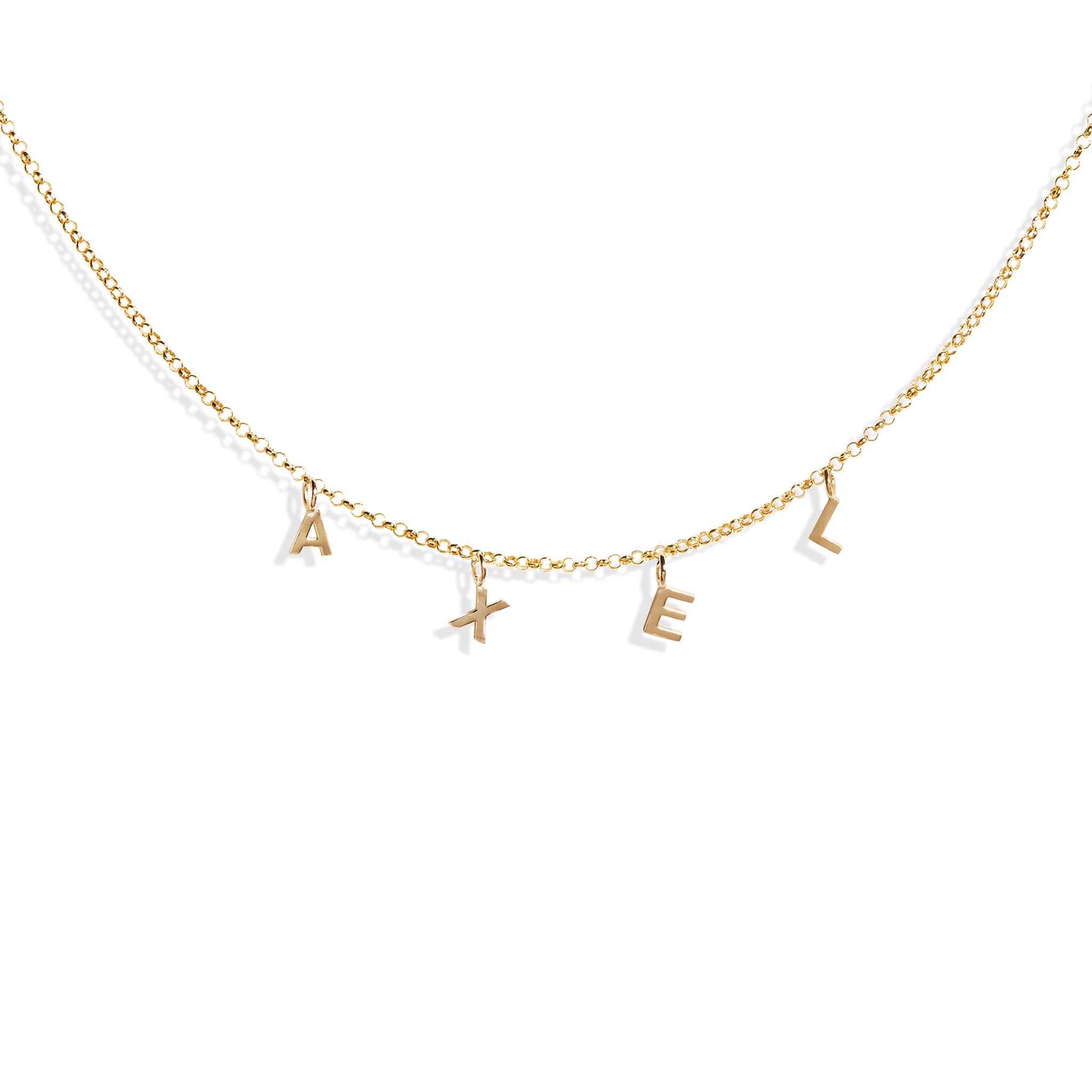 9ct multiple initial necklace