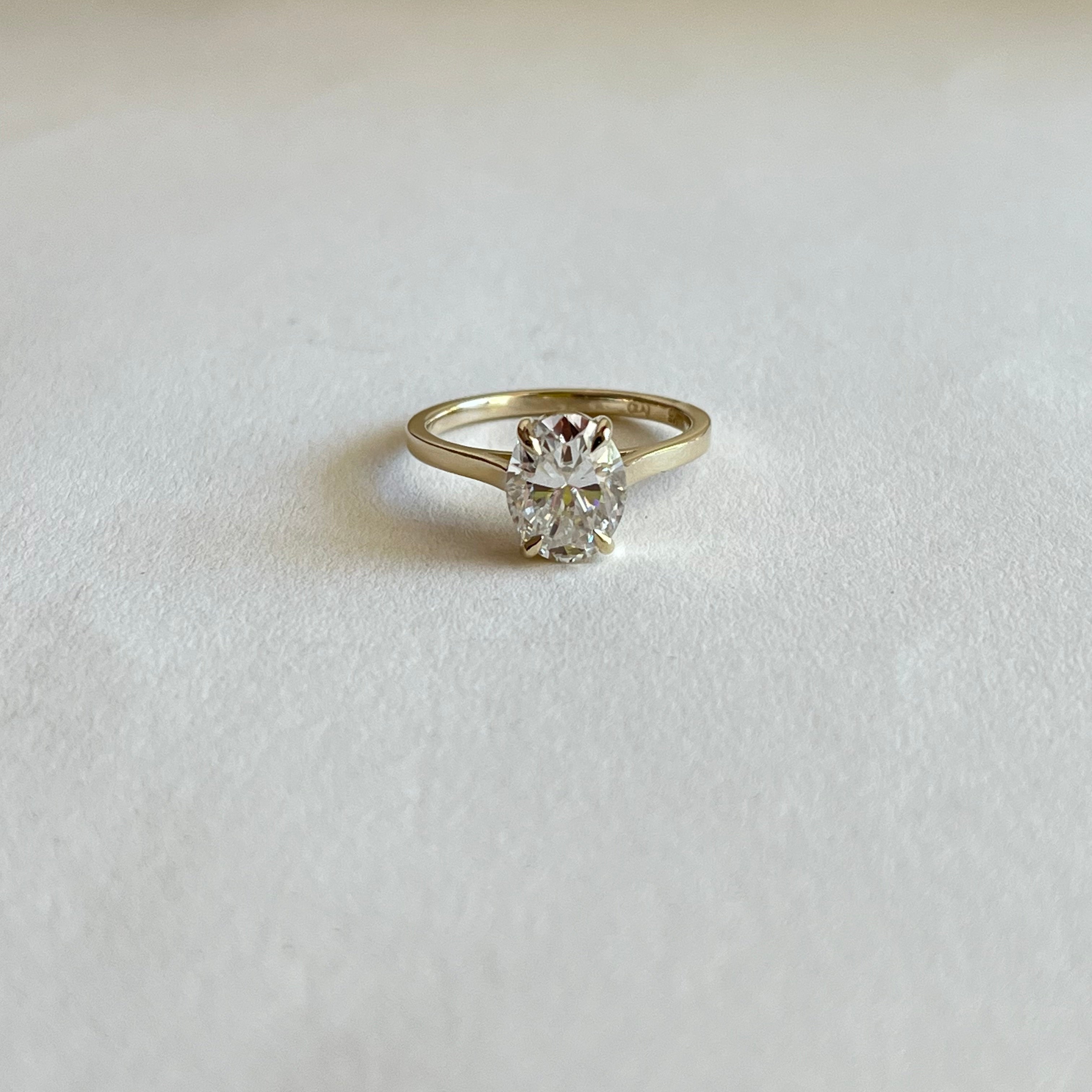2ct oval moissanite solitaire ring