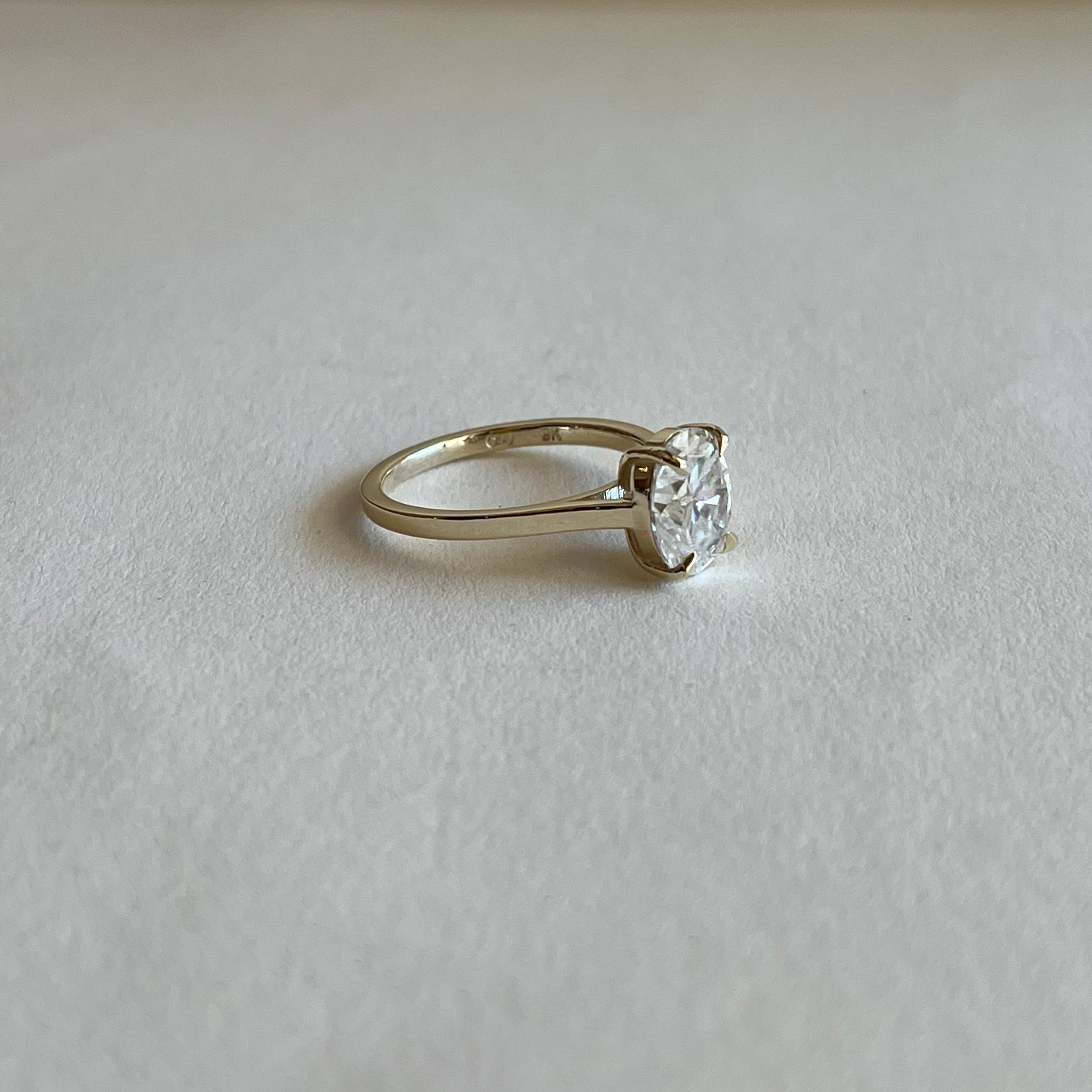 2ct oval moissanite solitaire ring