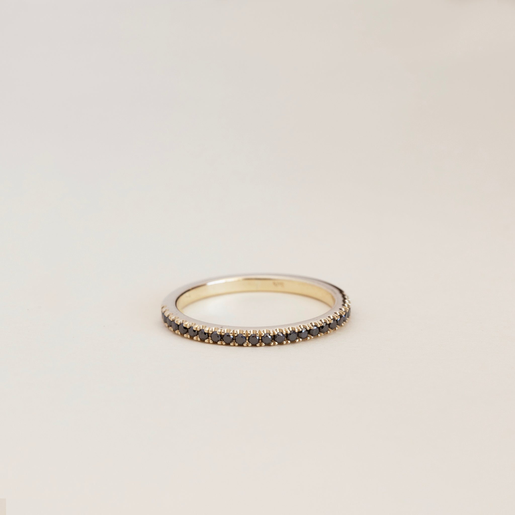 9ct Gold Black Diamond Half Eternity