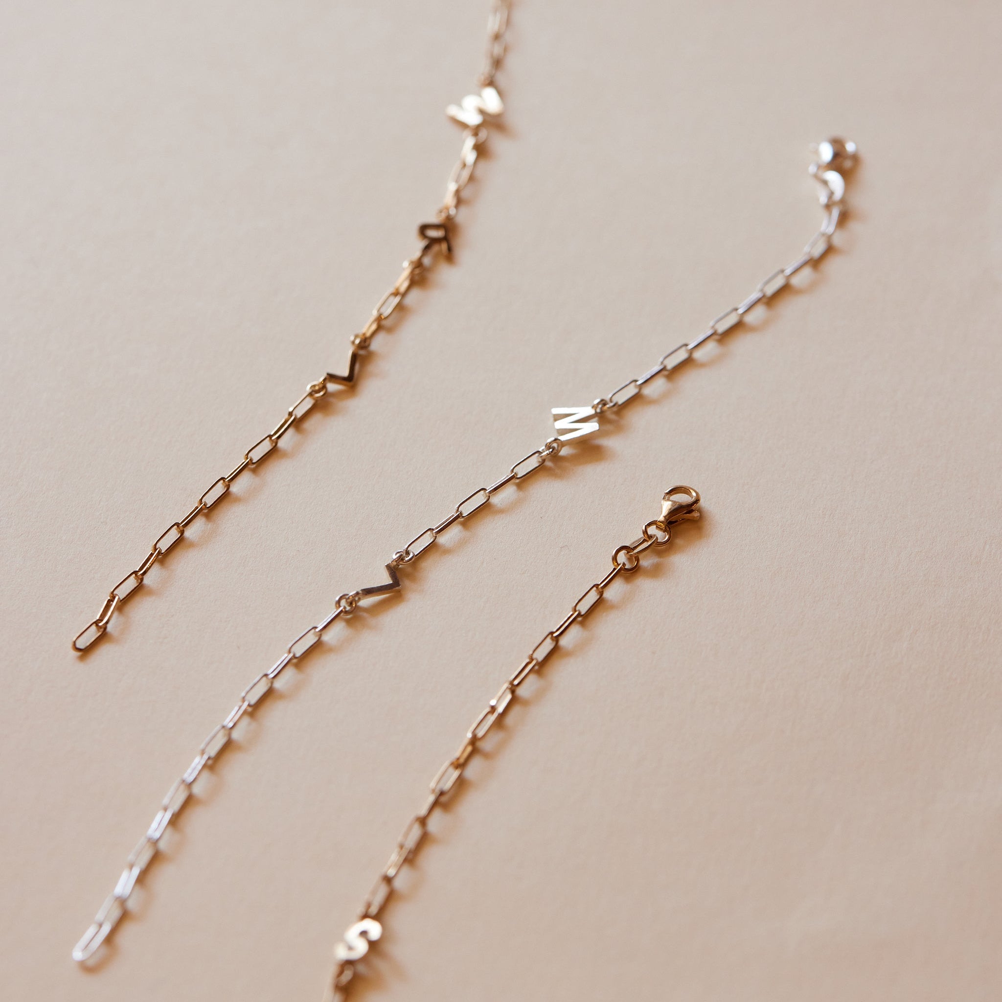 Paperclip Initial Bracelet