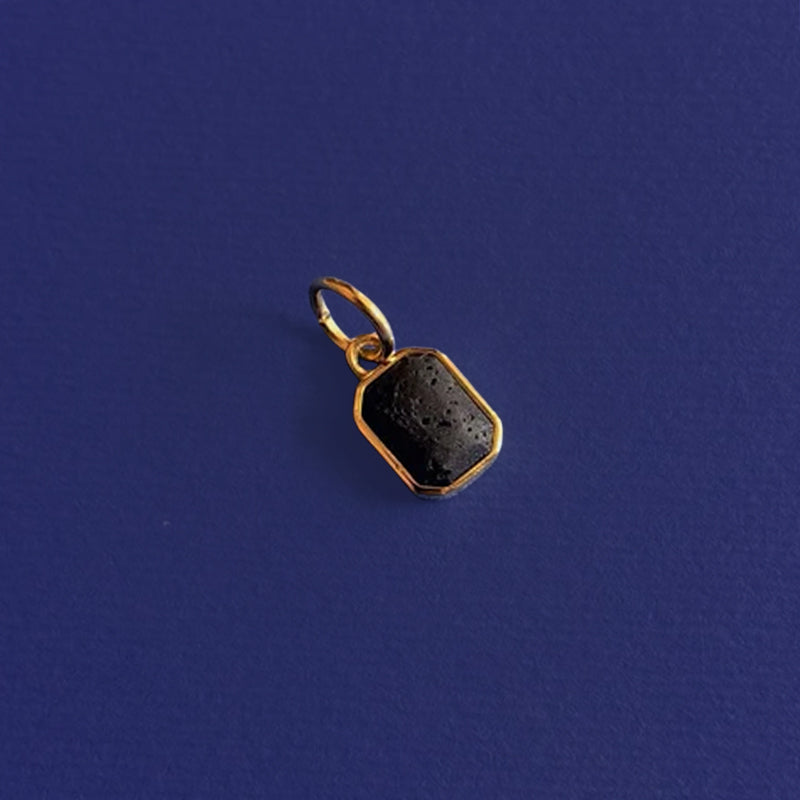 Black Lava Bezel set charm