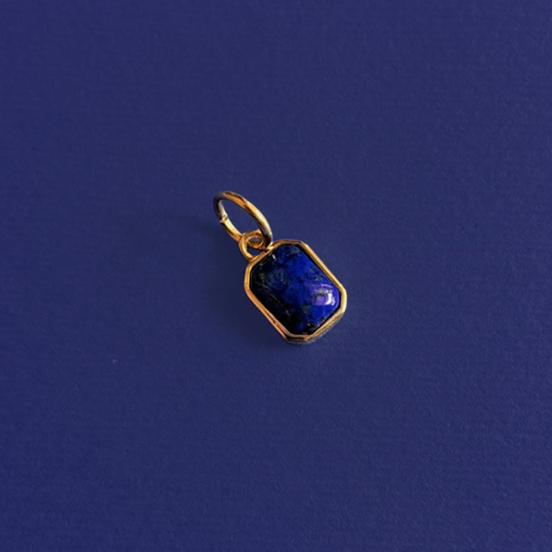 Blue Lapis Bezel charm