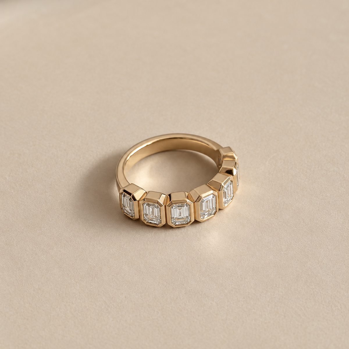 Emerald cut Bezel-Set Half Eternity Ring