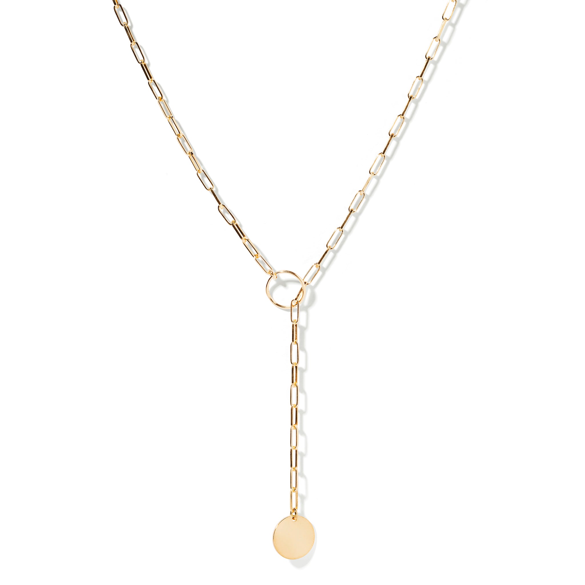 Sun & Moon Paperclip Lariat Necklace
