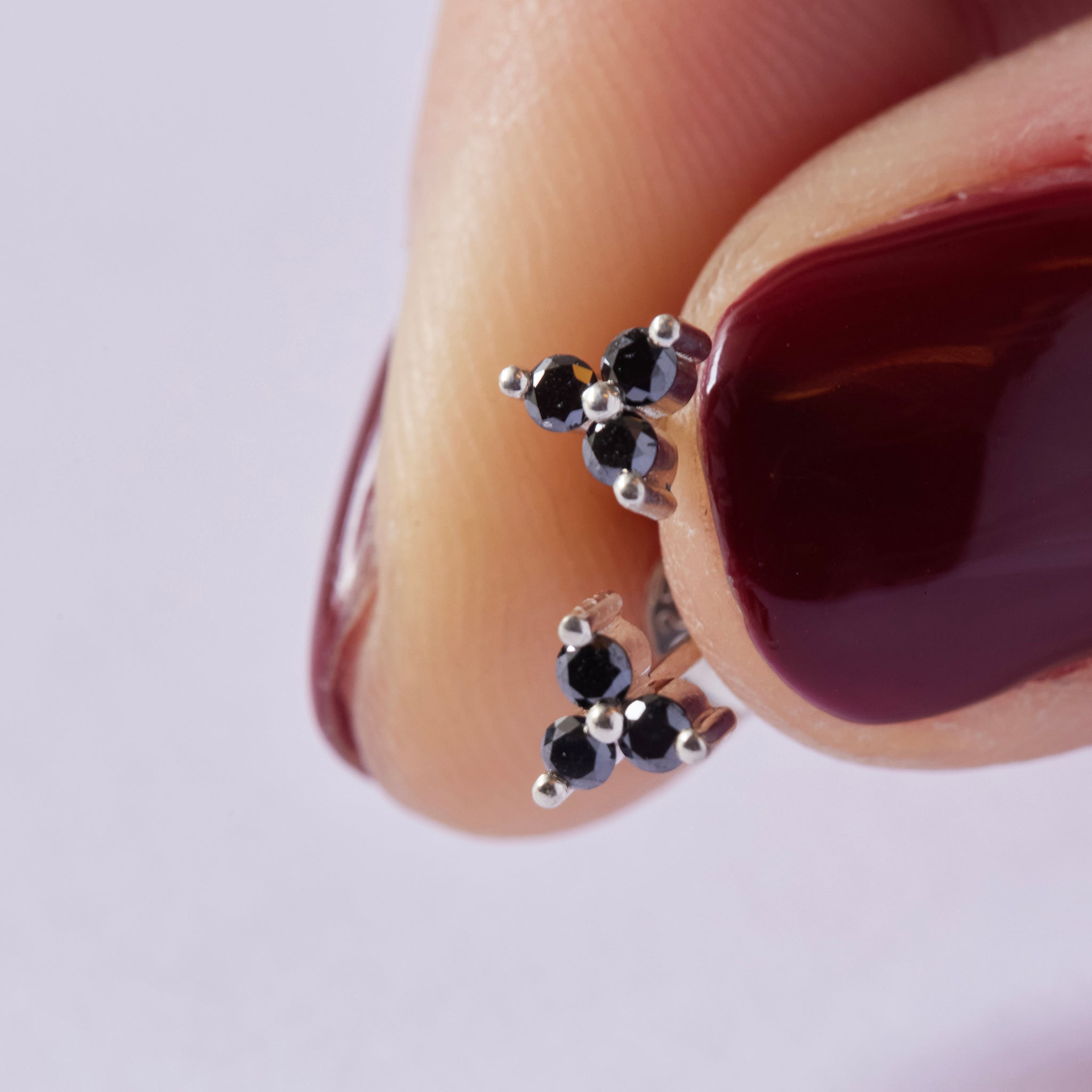 Silver diamond cluster studs