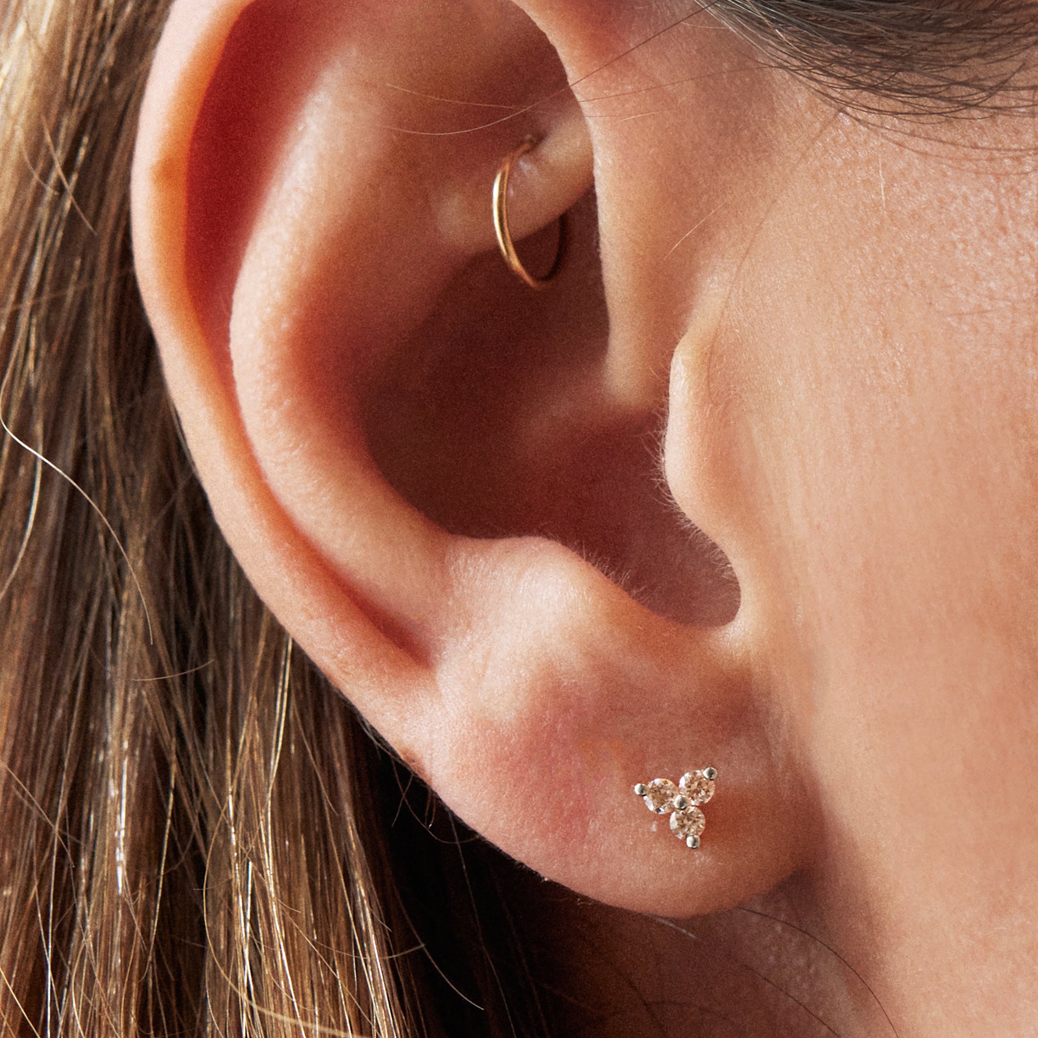 Silver Diamond Cluster Single Stud
