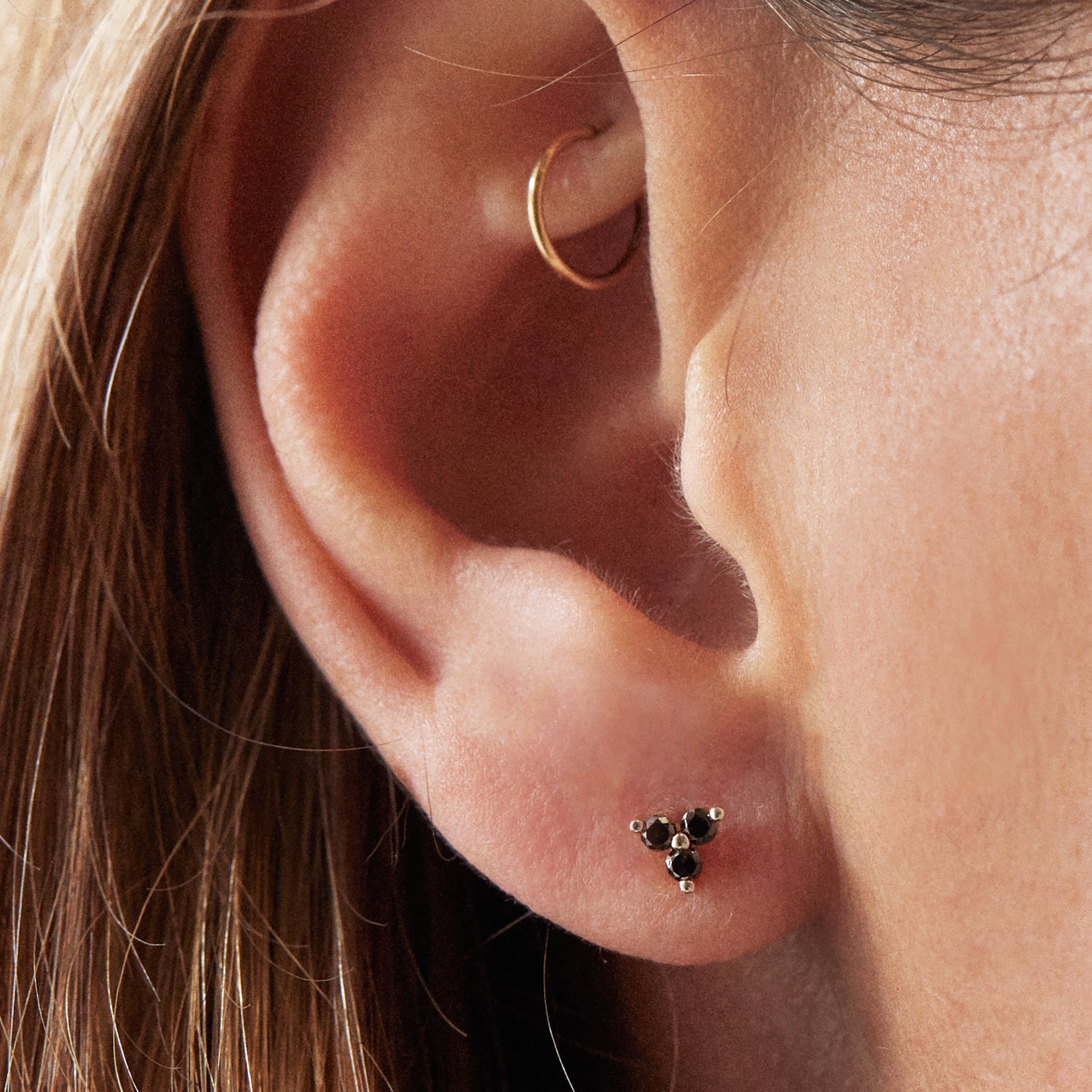 Silver Diamond Cluster Single Stud