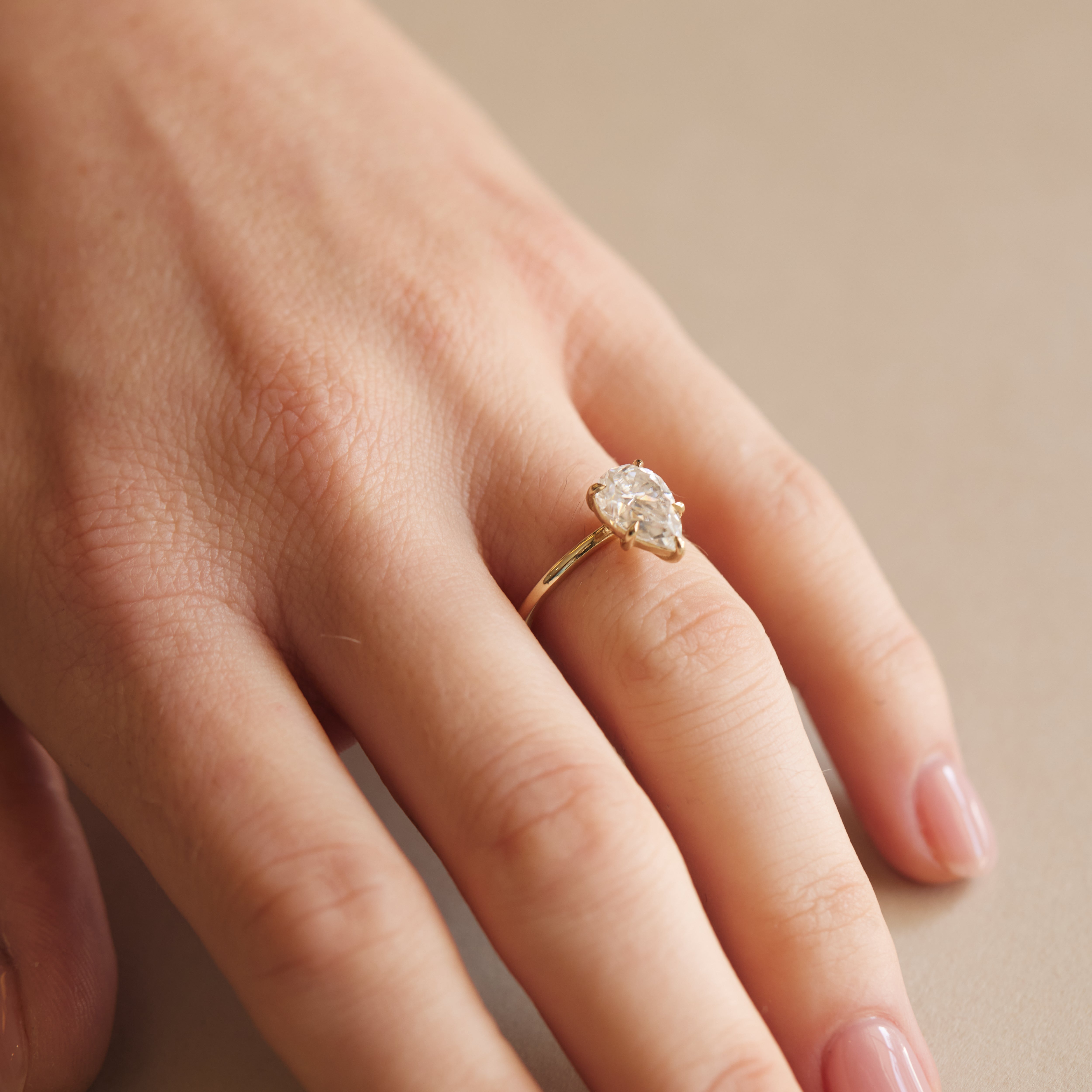 9ct Gold Pear Solitaire Ring