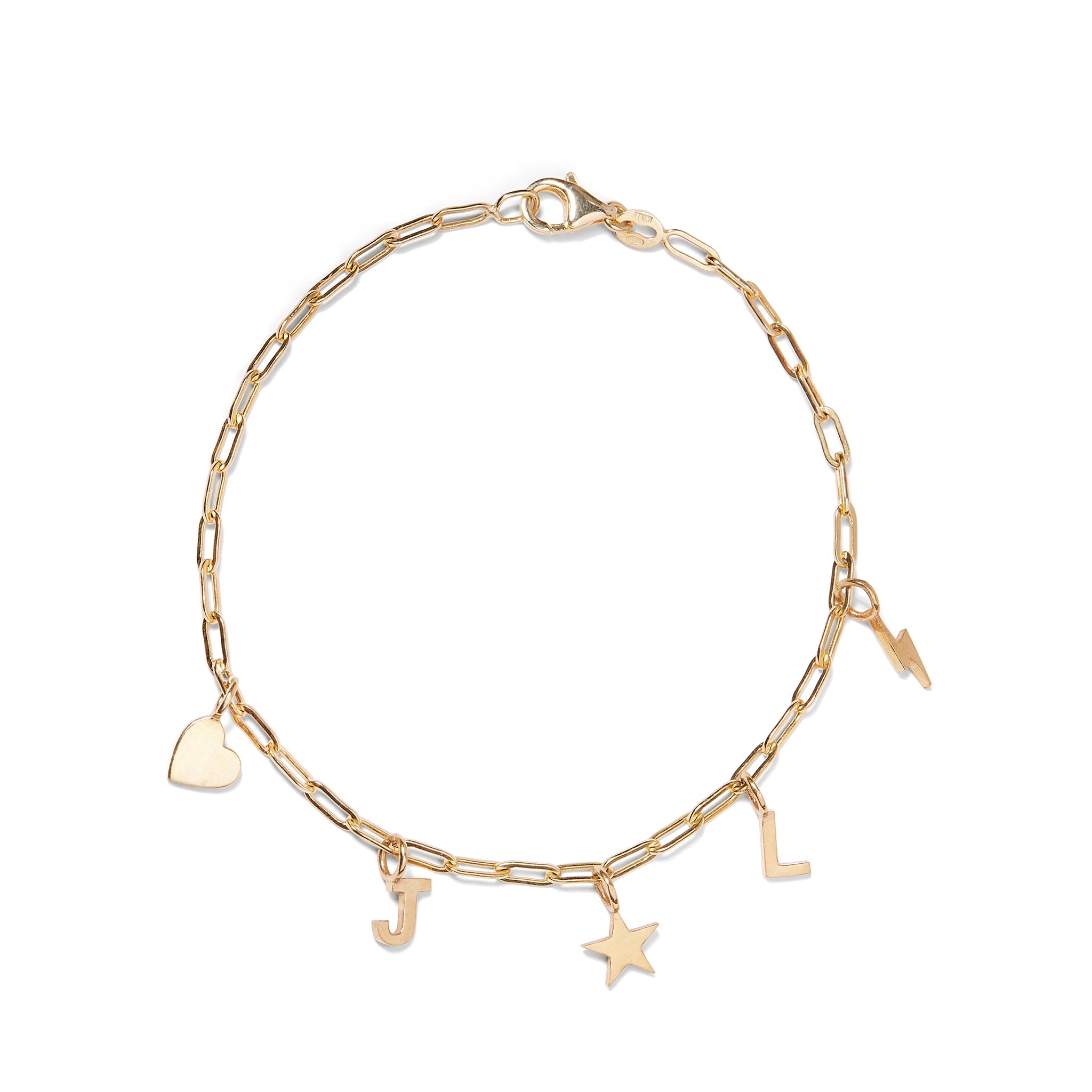 charm bracelet - paperclip chain