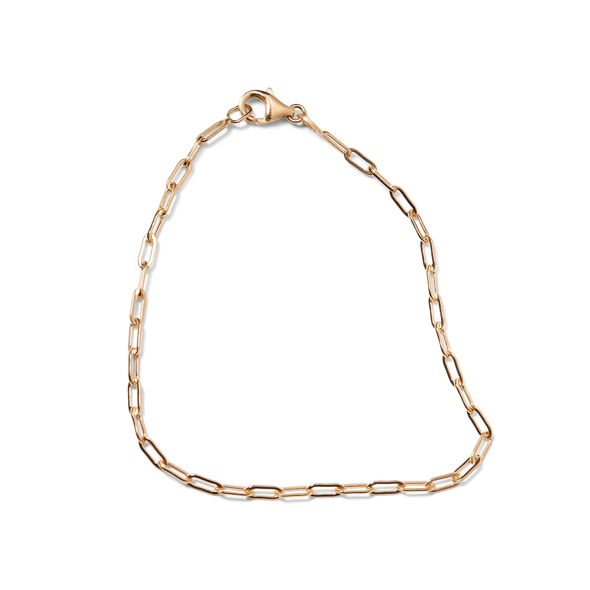 9ct yellow gold paperclip bracelet