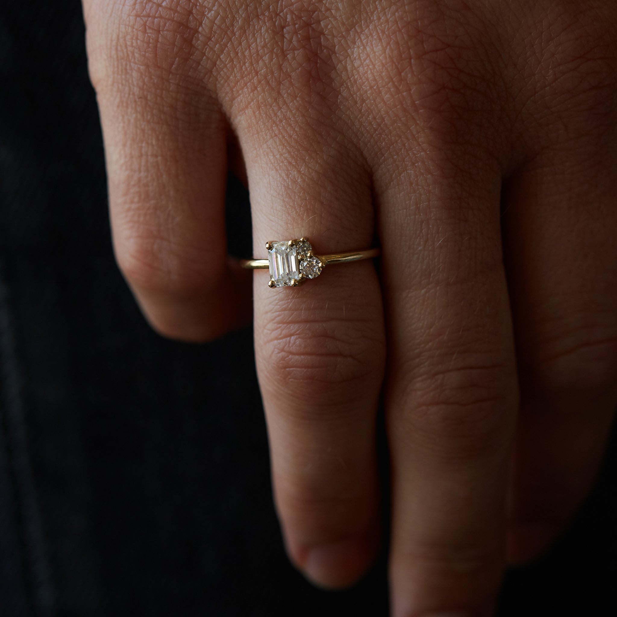 9ct Gold Moissanite Cluster