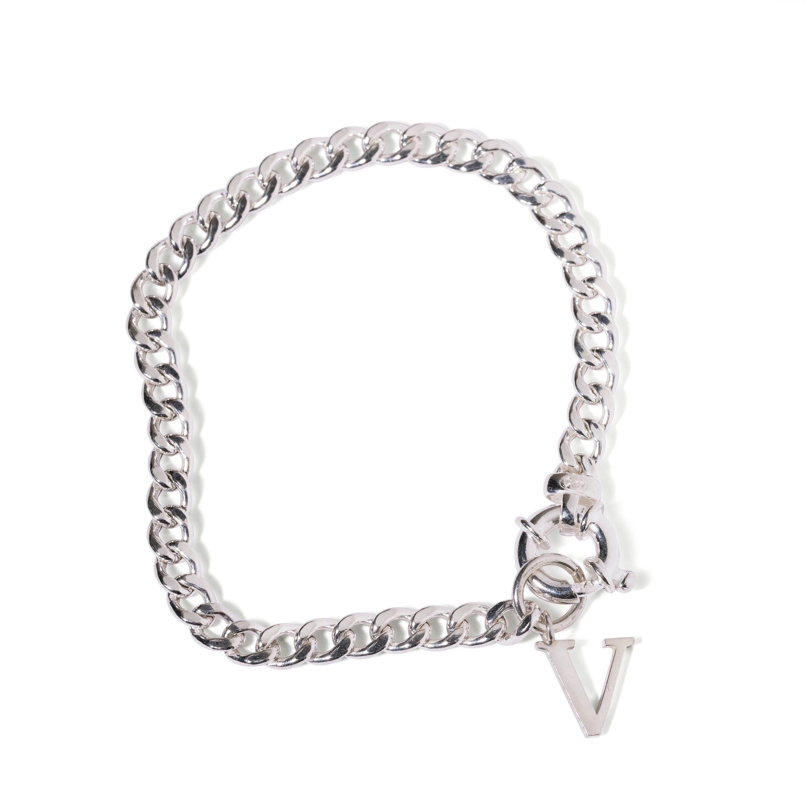 chunky chain bracelet + large initial