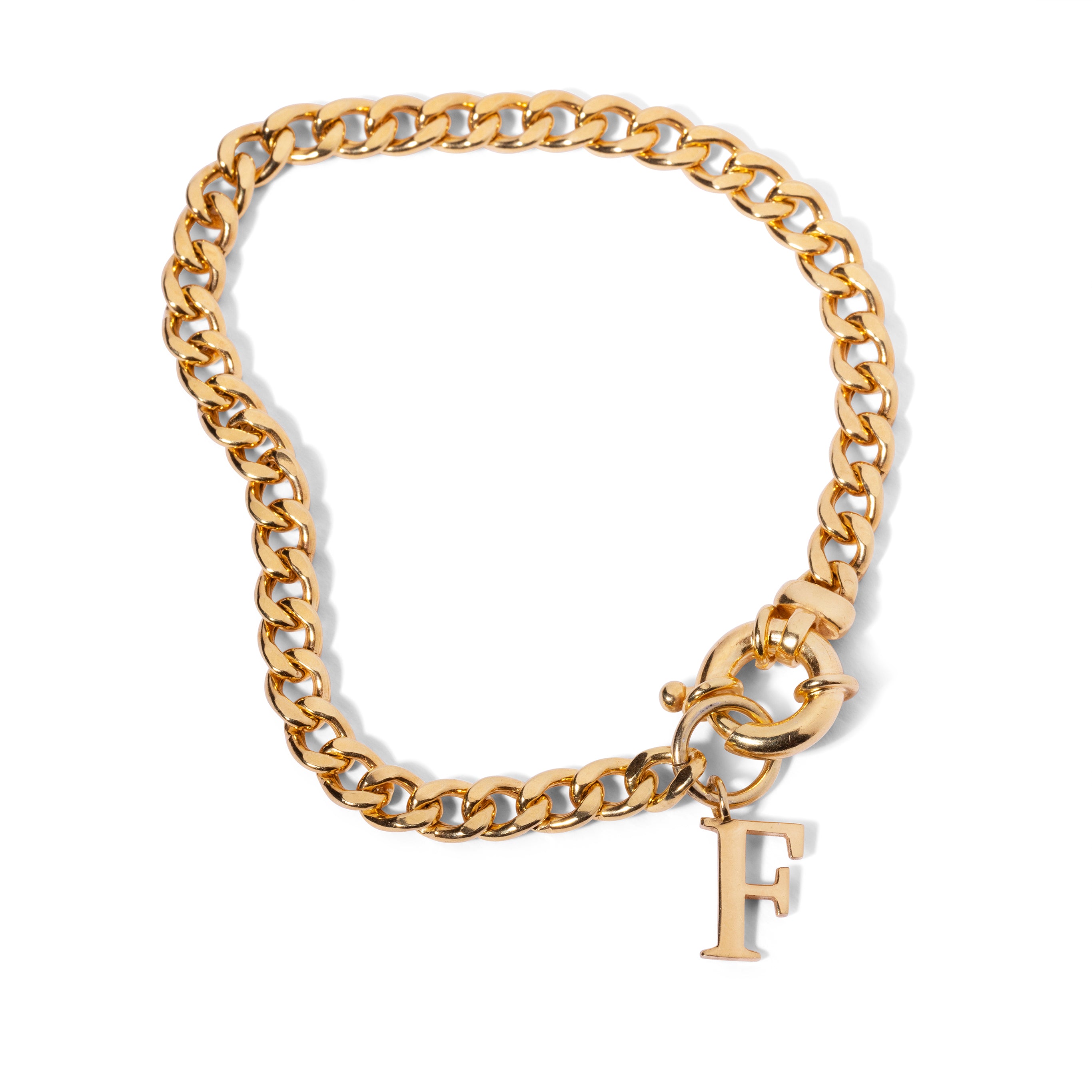 Chunky Chain Bracelet + Large initial