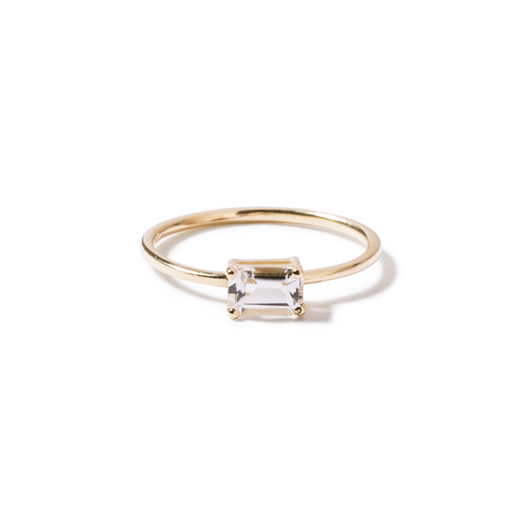 9ct Gold Luxury East West Emerald Cut Ring