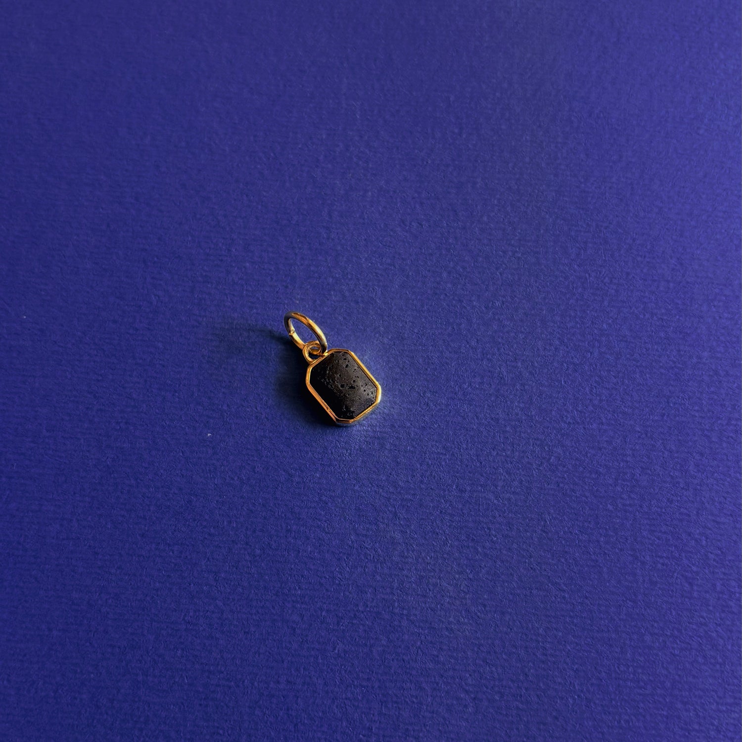 Black Lava Bezel set charm