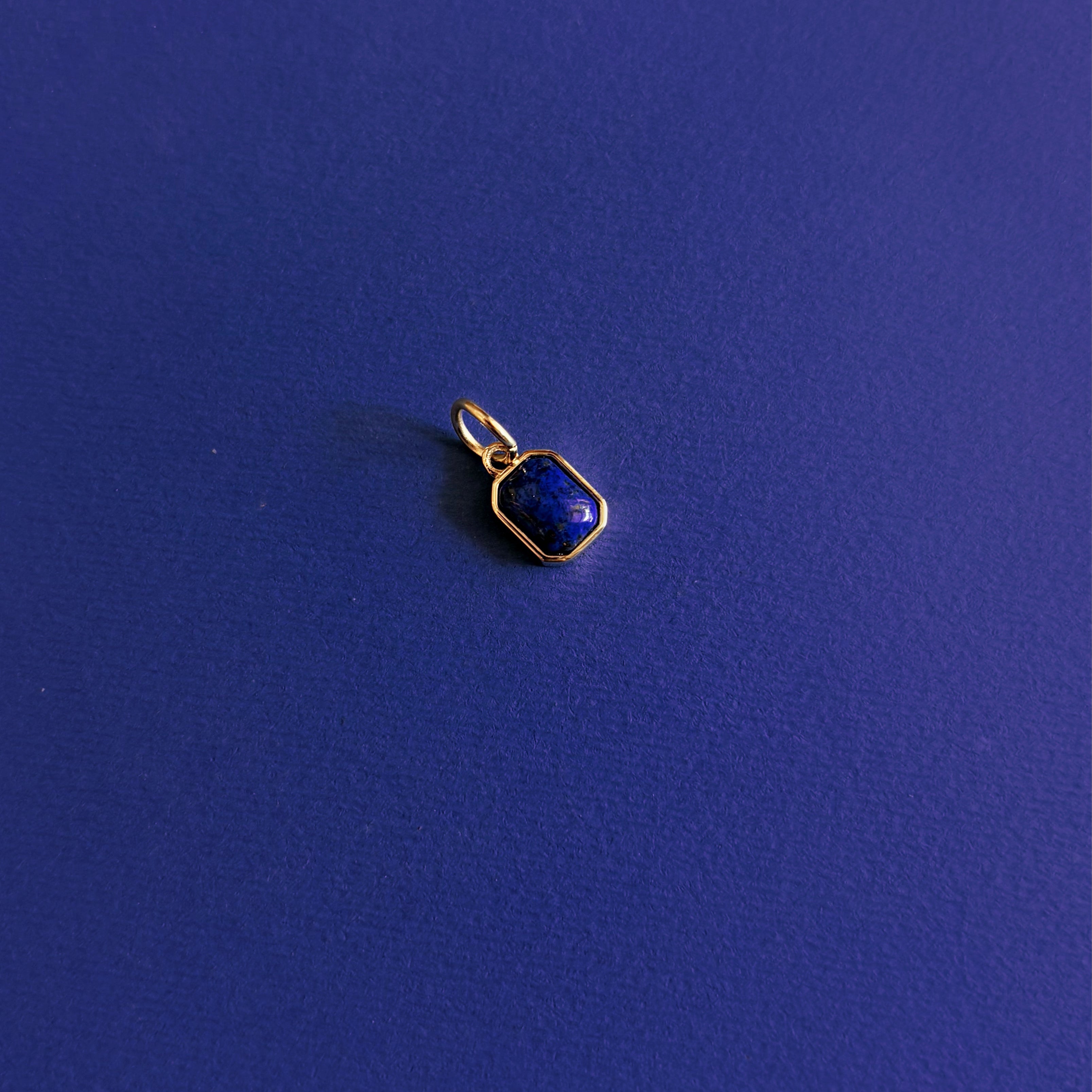 Blue Lapis Bezel set charm