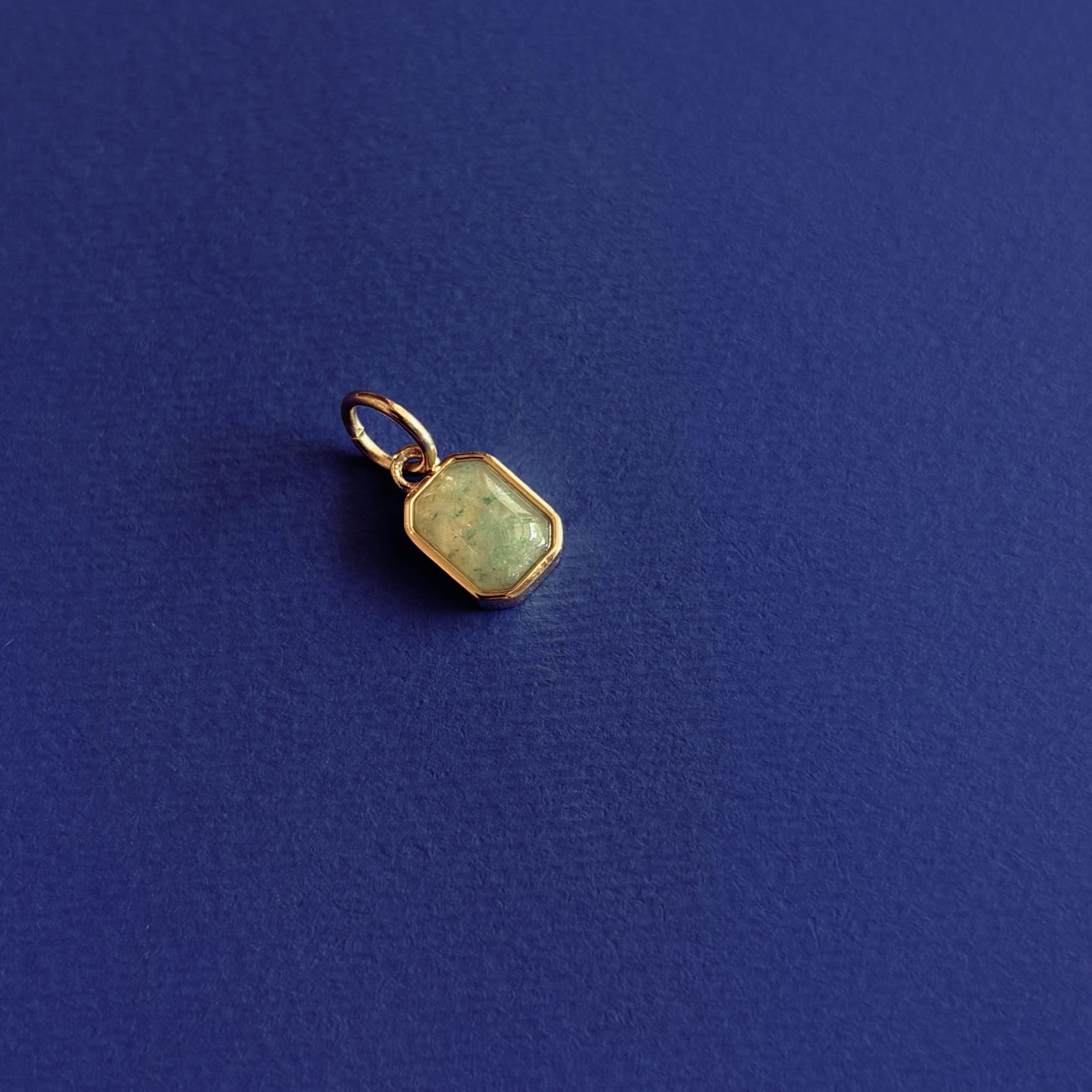 Green Aventurine Bezel Set Charm