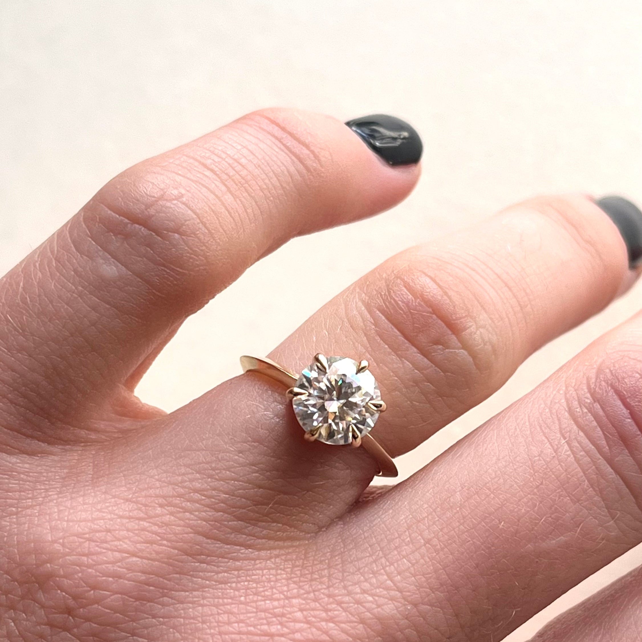 9ct Round Brilliant Six Claw Solitaire Ring