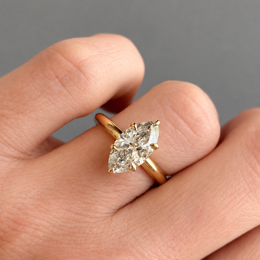 Six Claw Marquise Cut Solitaire