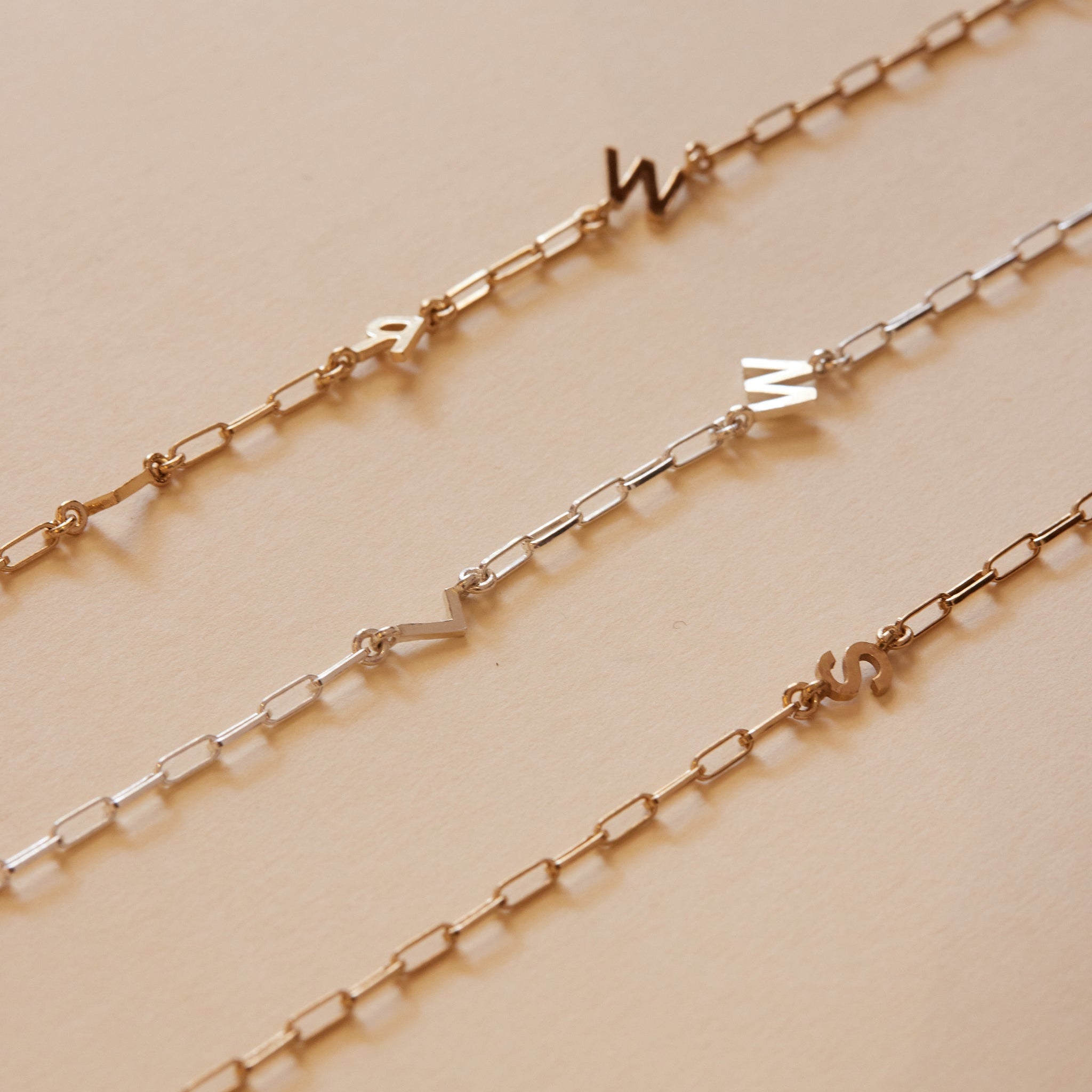 Paperclip Initial Bracelet