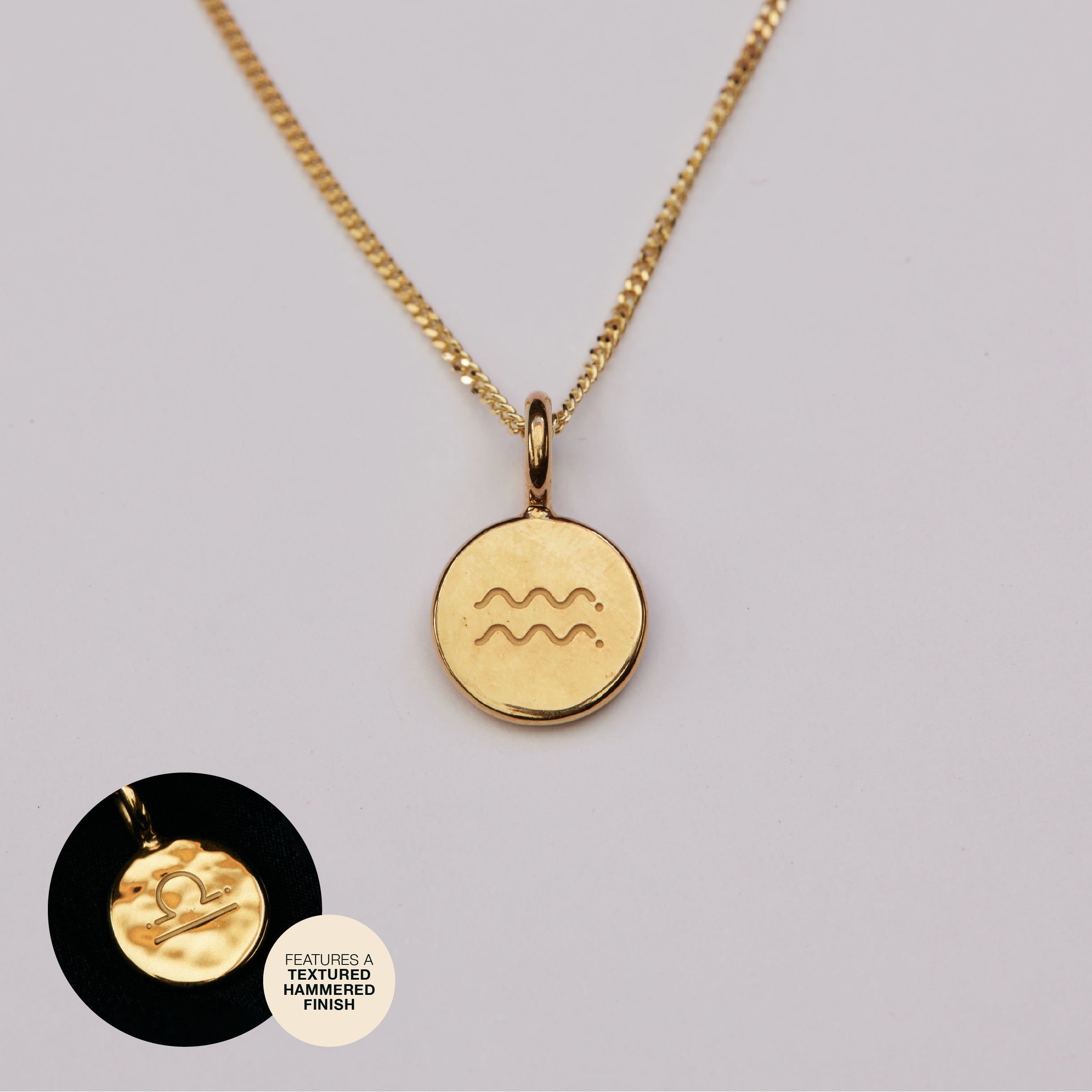 Textured Zodiac Necklace