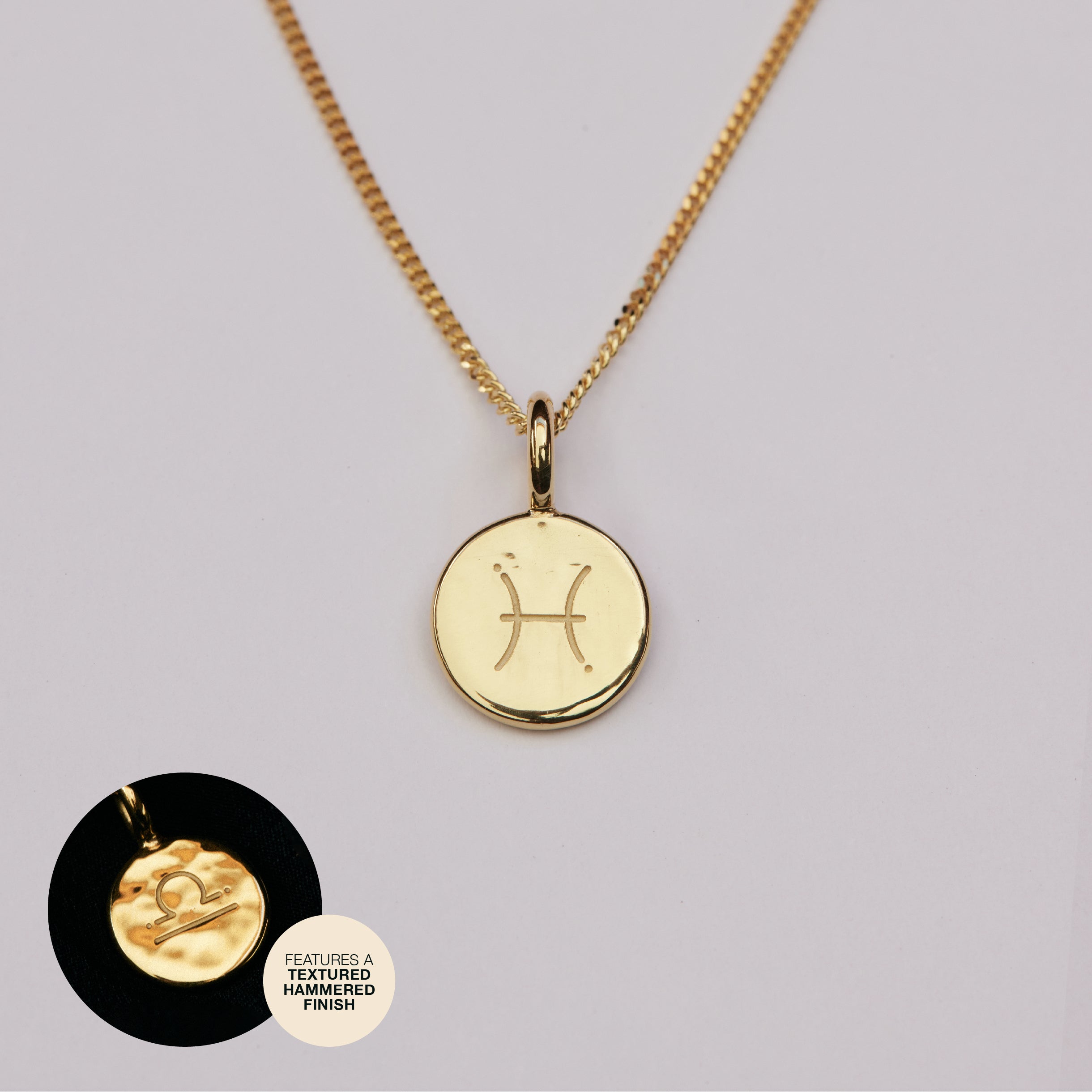 Textured Zodiac Necklace