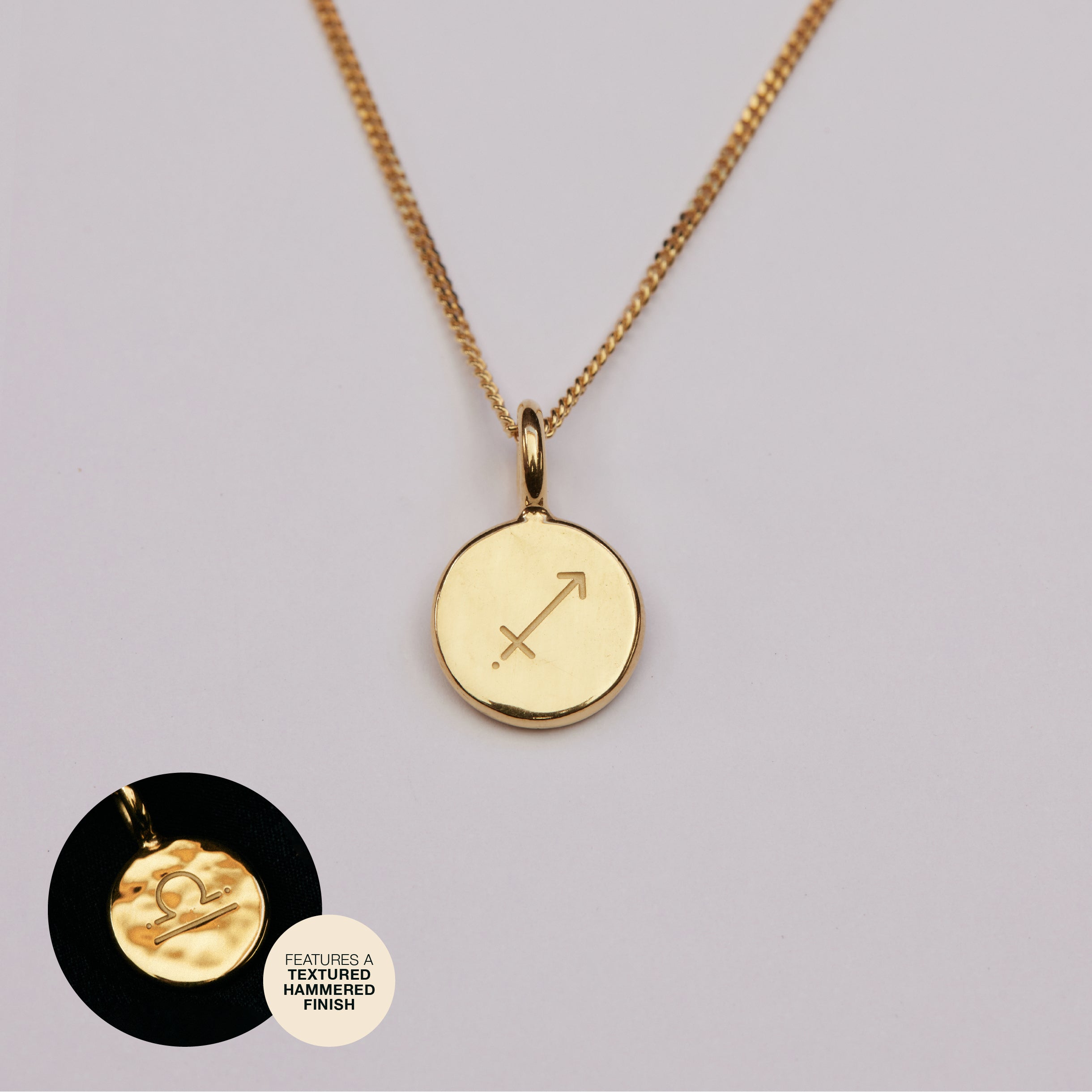 Textured Zodiac Necklace