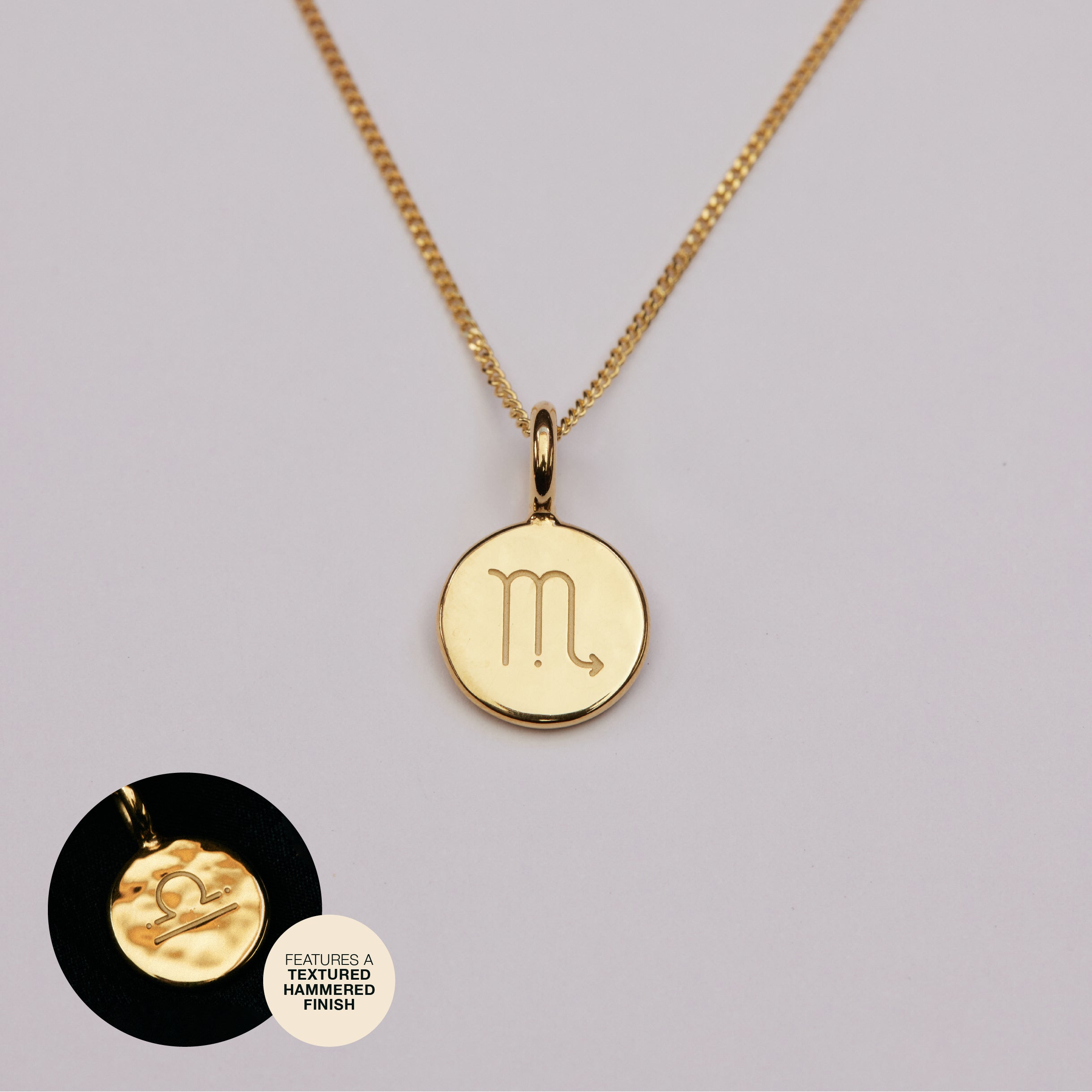 Textured Zodiac Necklace