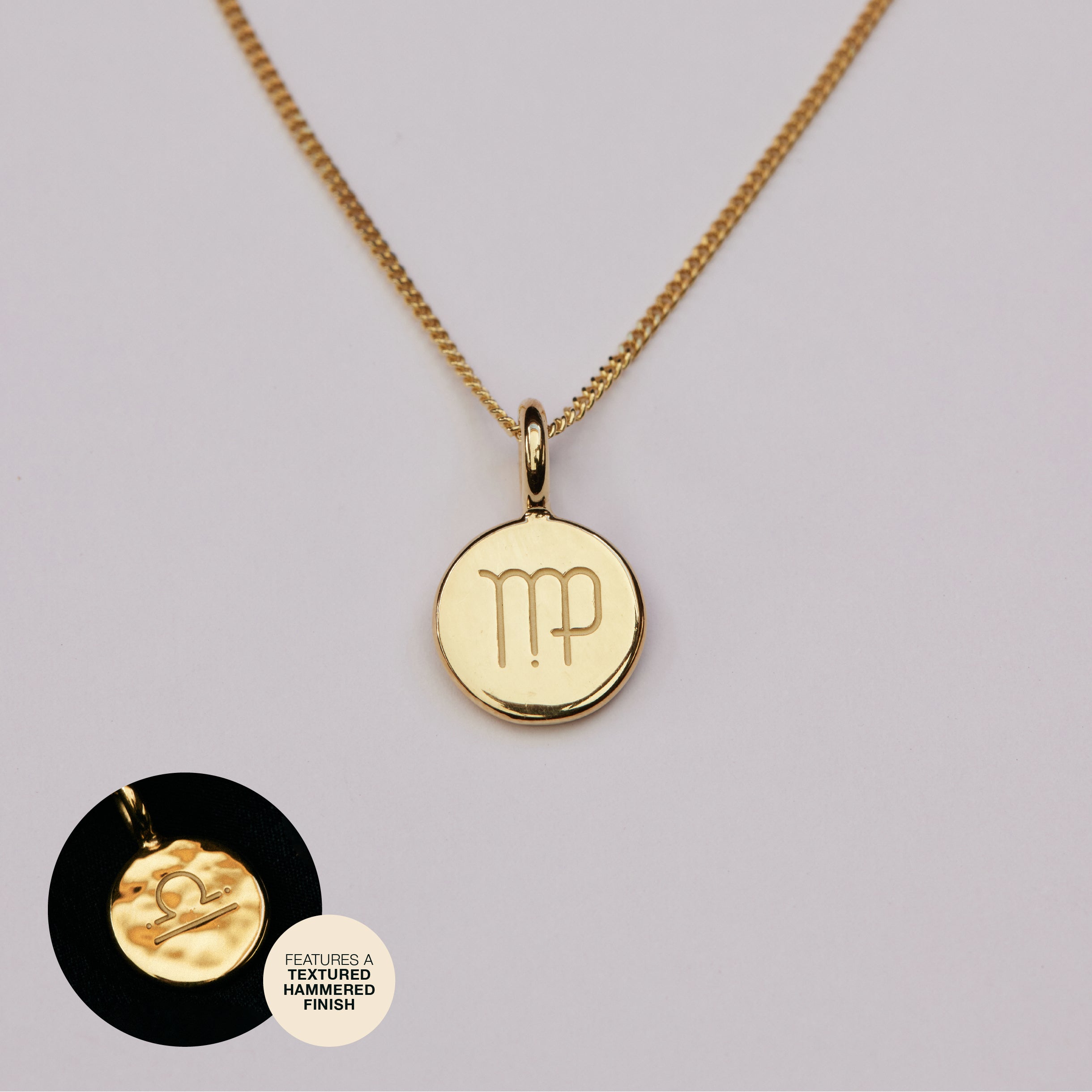 Textured Zodiac Necklace