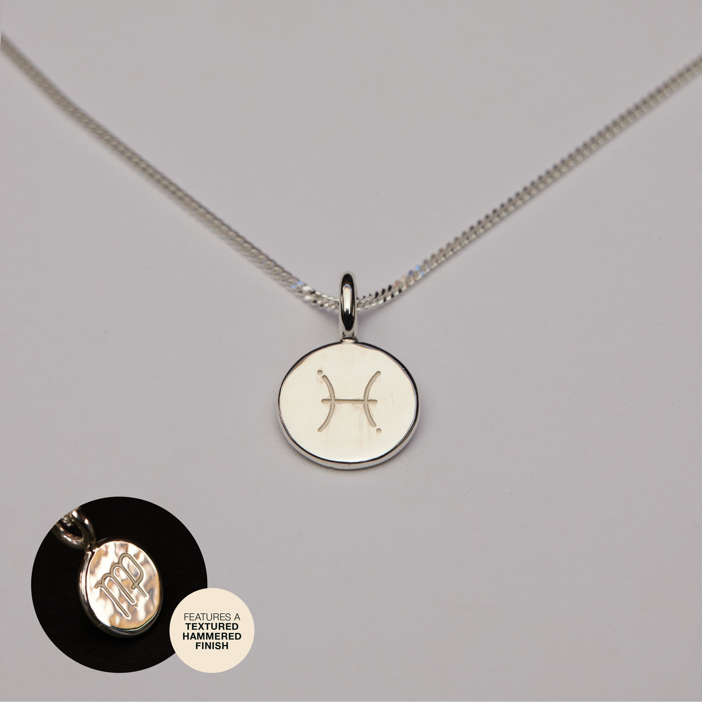 Textured Zodiac Necklace