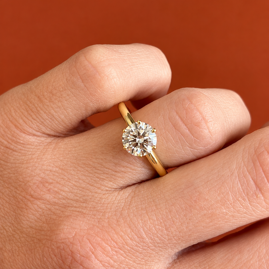 Six Claw Round Brilliant Solitaire Ring