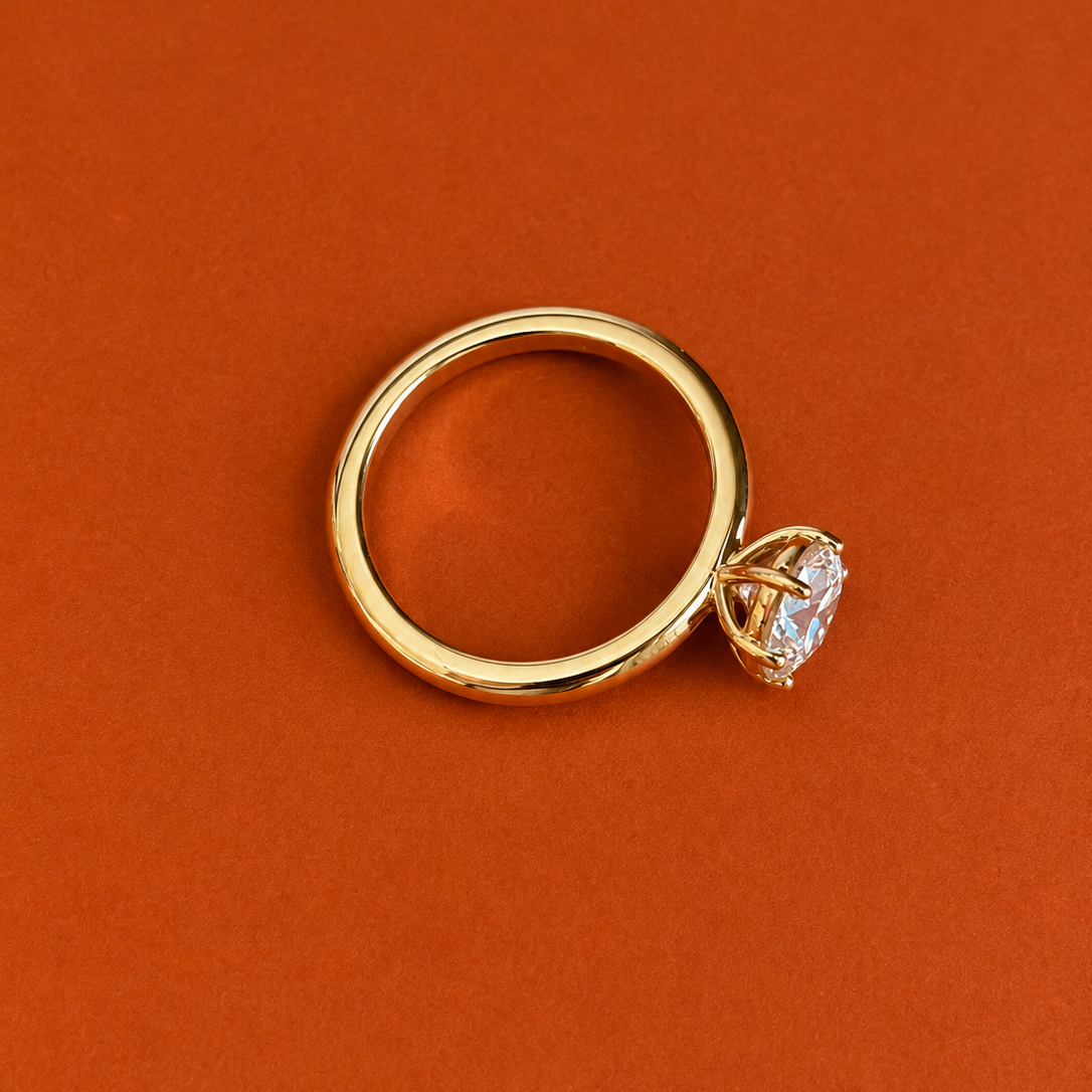 Six Claw Round Brilliant Solitaire Ring