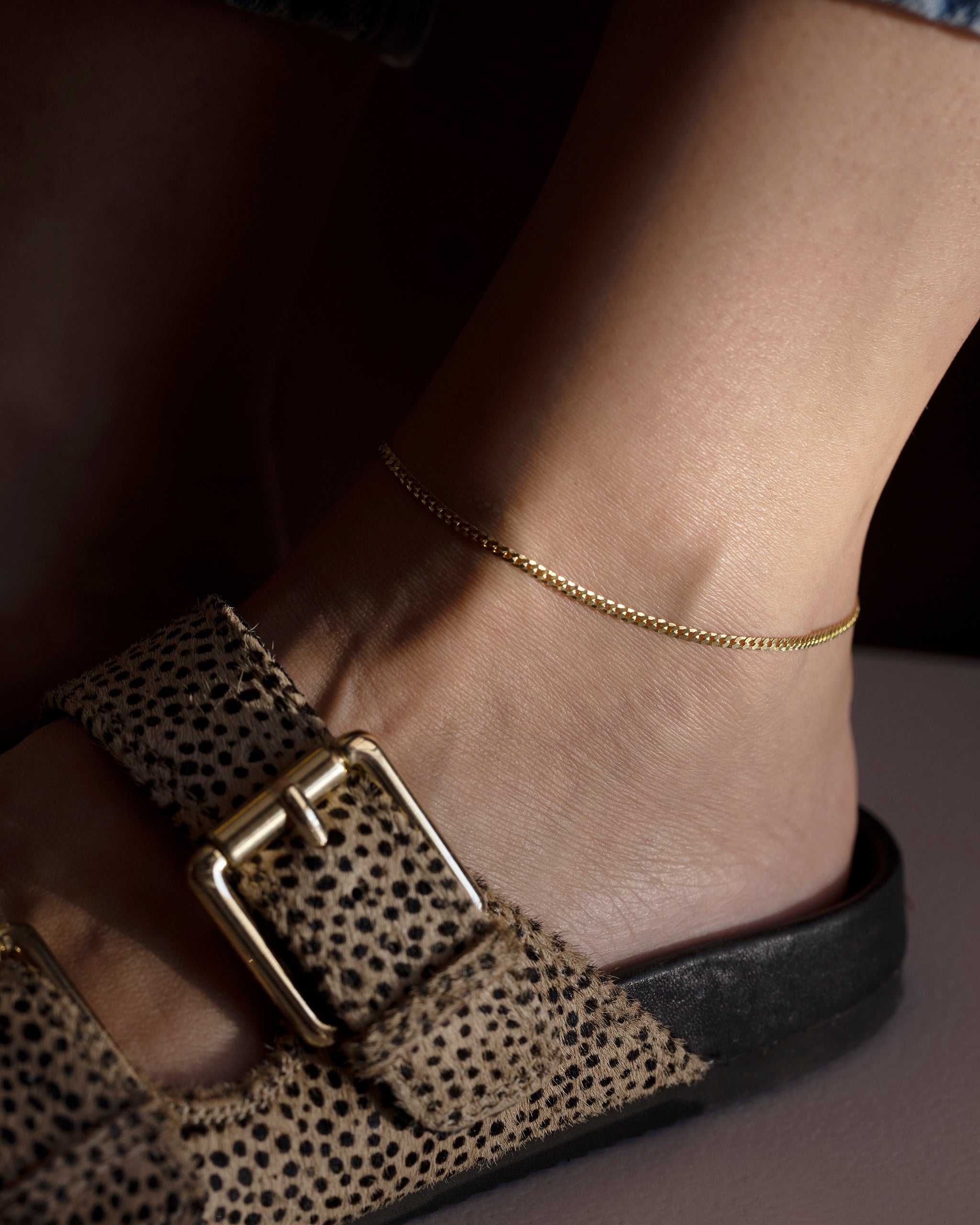 wide curb chain anklet