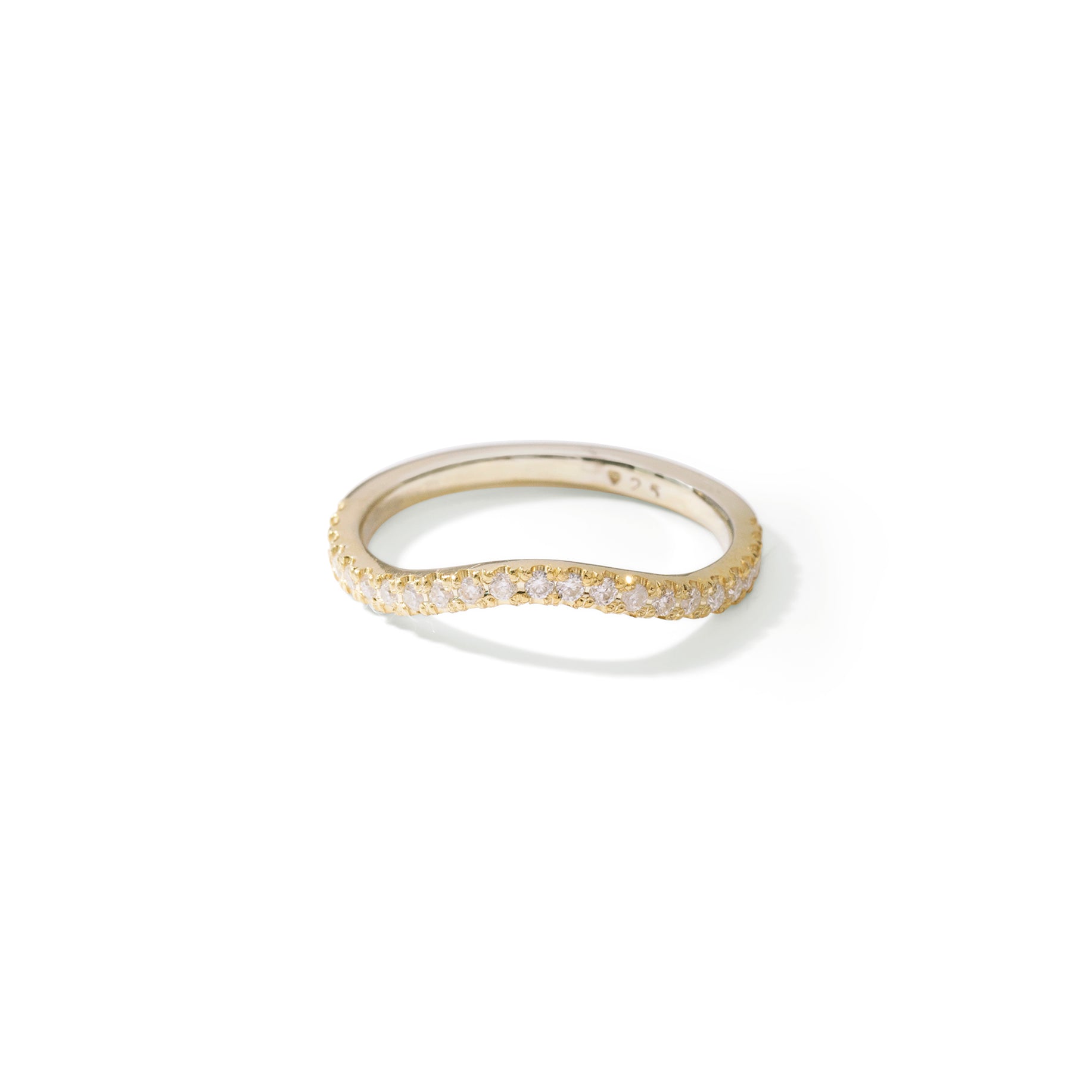 9ct Gold Curved Half Eternity Wedding Band