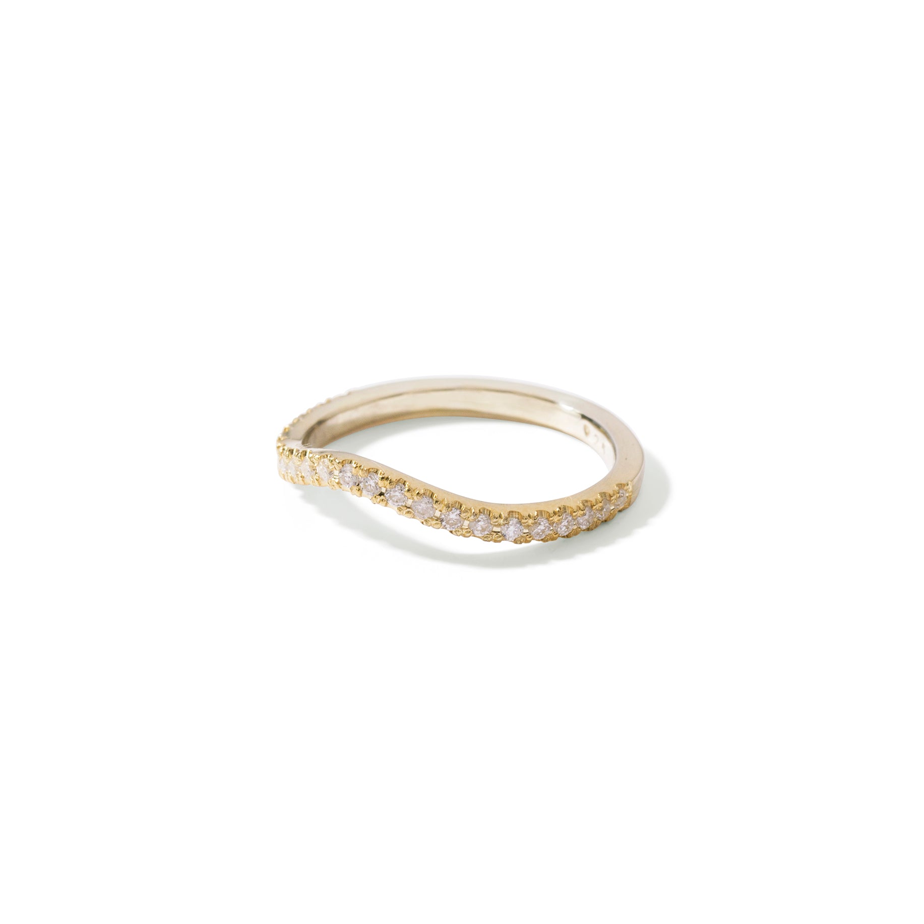 9ct gold curved 1/2 eternity wedding band