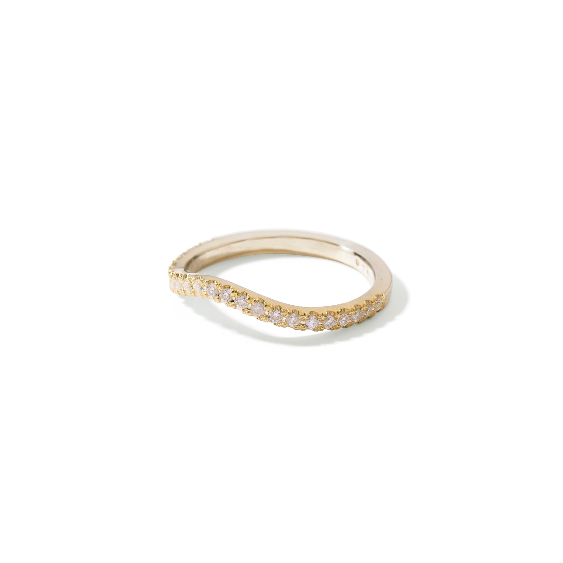 9ct Gold Curved Half Eternity Wedding Band