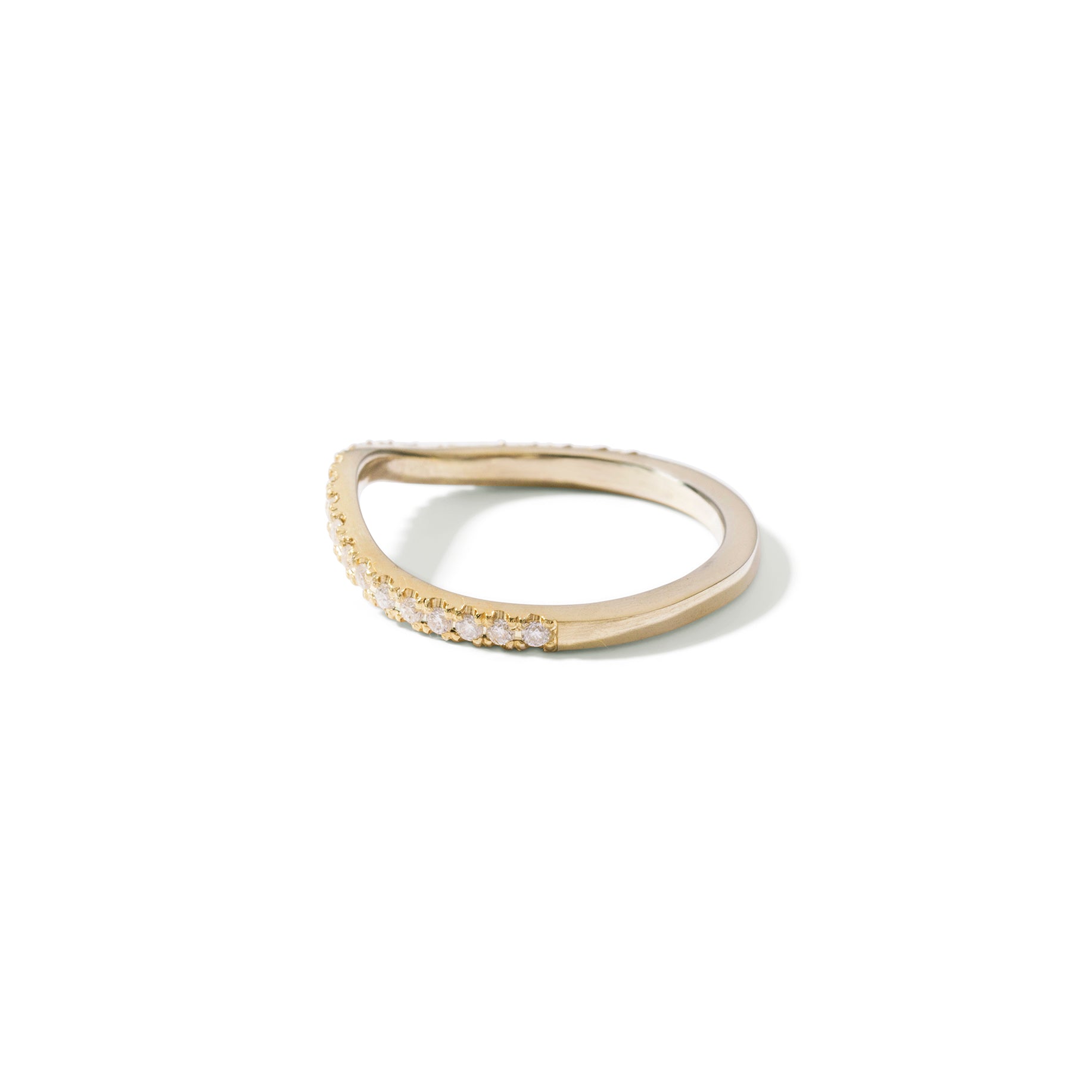 9ct gold curved 1/2 eternity wedding band