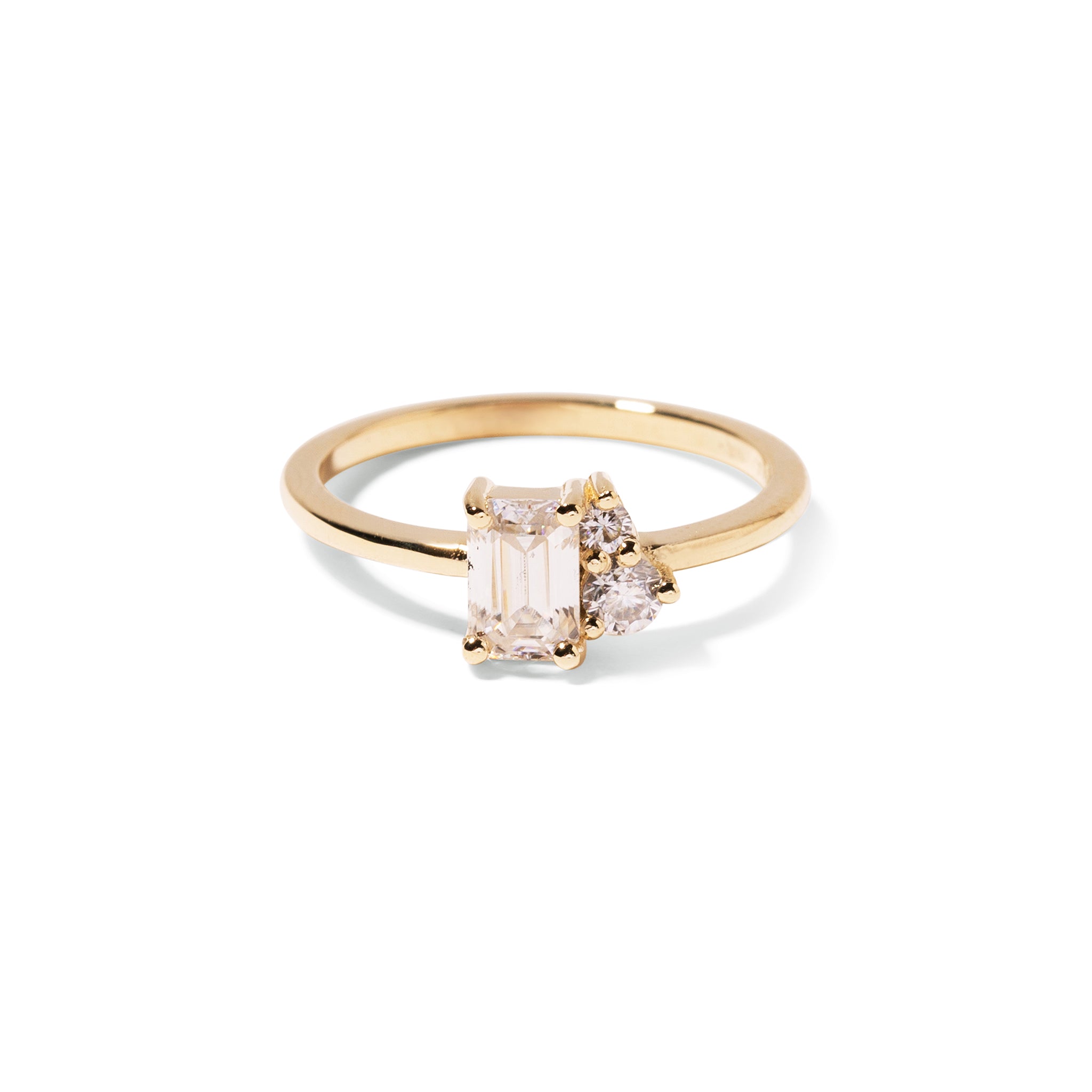 9ct Gold Moissanite Cluster